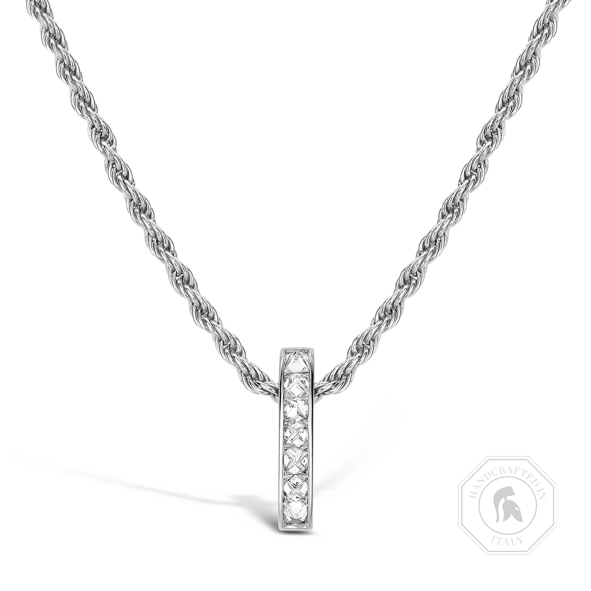 RockChic Diamond Bar Pendant Princess Cut, Channel Set_1