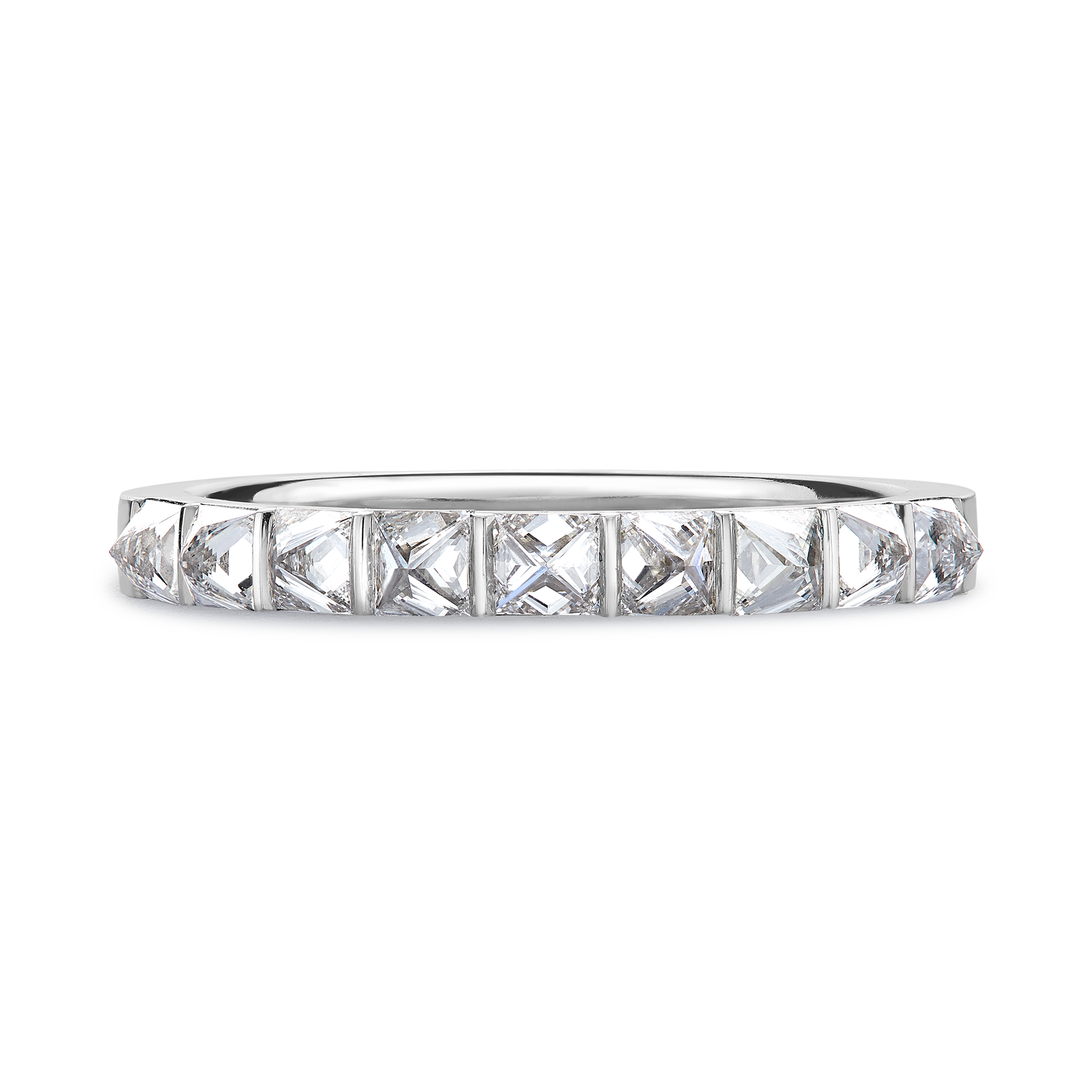 RockChic 0.79ct Diamond Half Eternity Ring Inverted Princess Cut, Bar Set_2