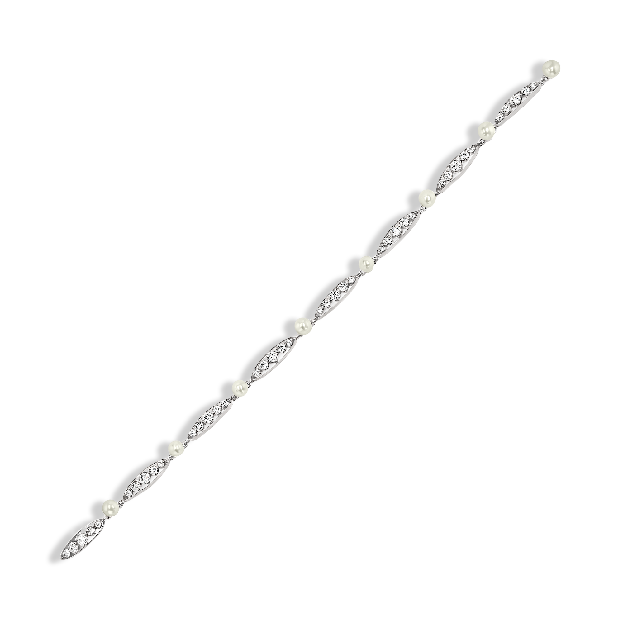 Edwardian Pearl and Diamond Bracelet Brilliant Cut, Millegrain Set_2