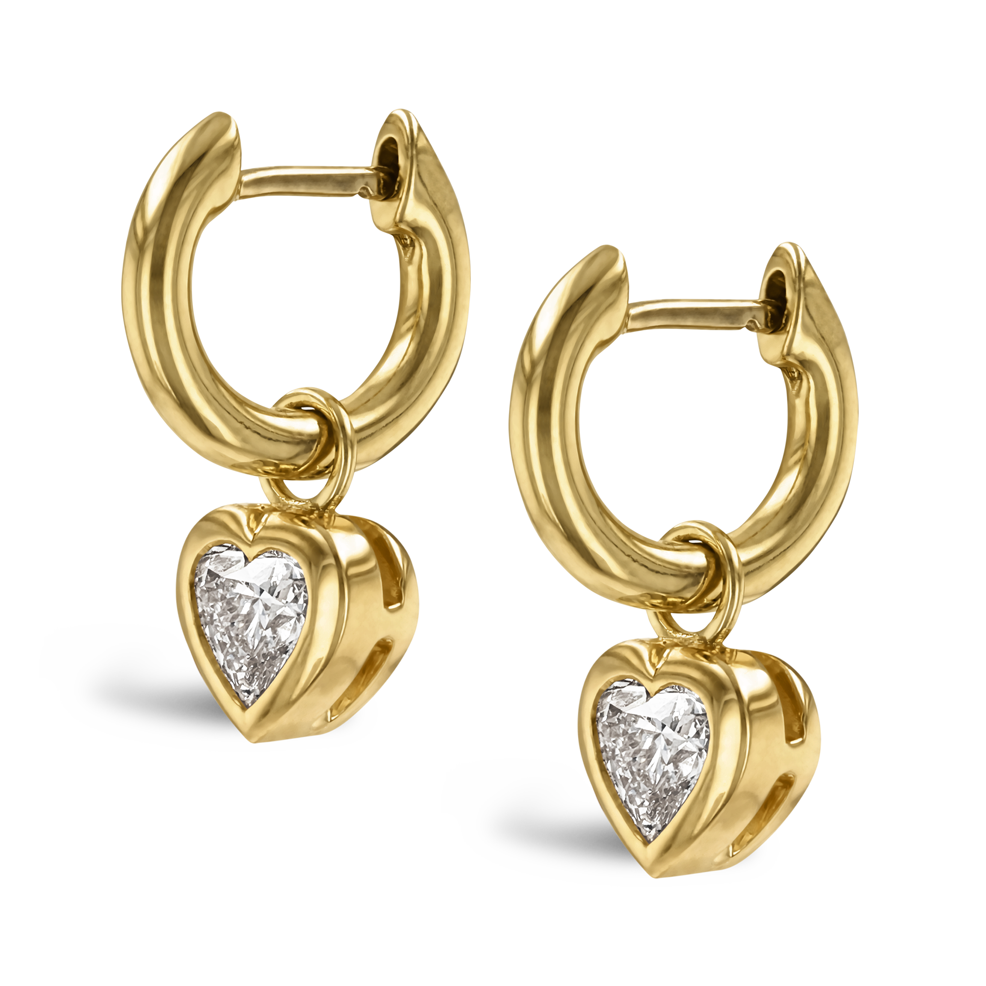 Princess Cut Drop Hoop Diamond Earring In 14K White Gold  Fascinating  Diamonds