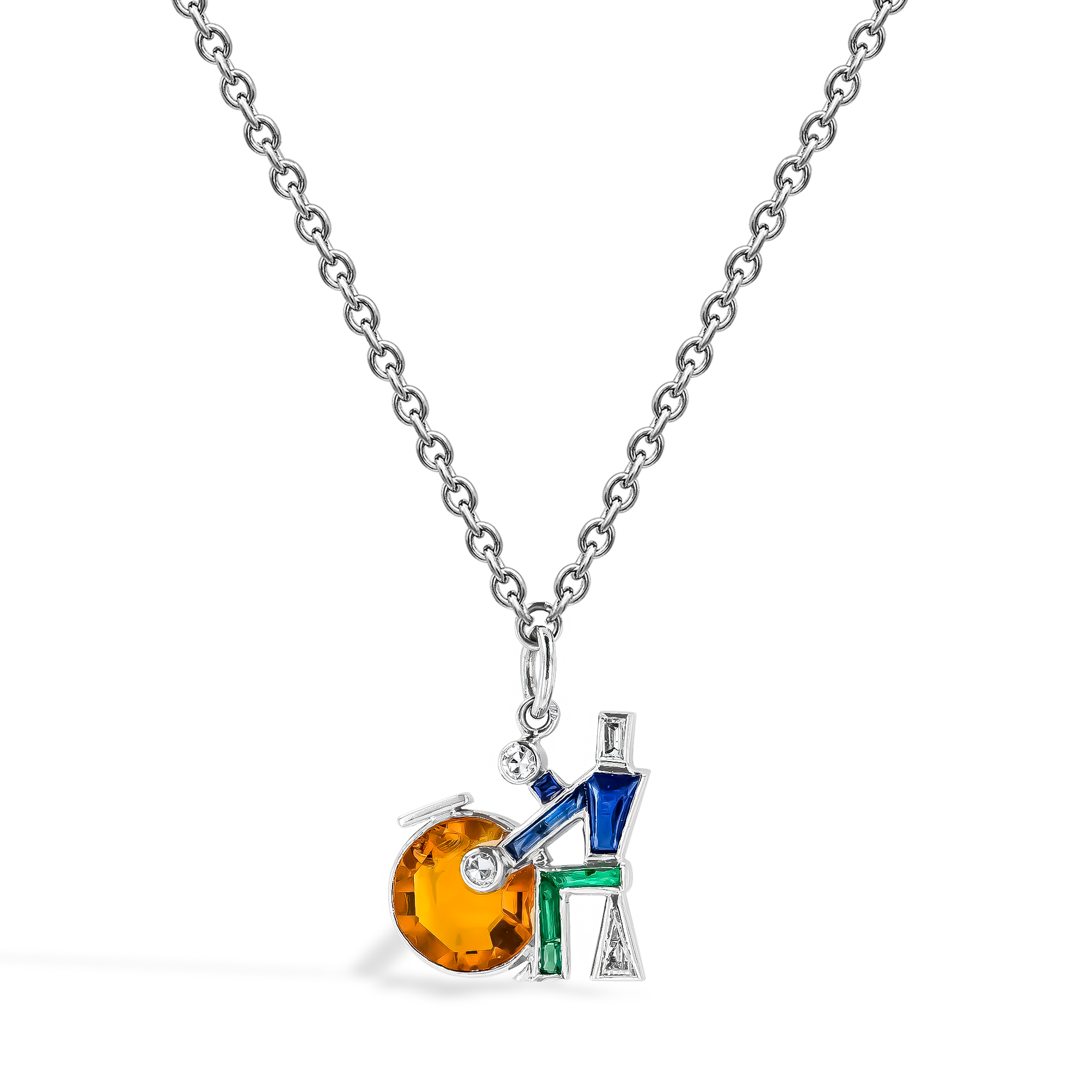 Art Deco Musician with Drum Pendant _1