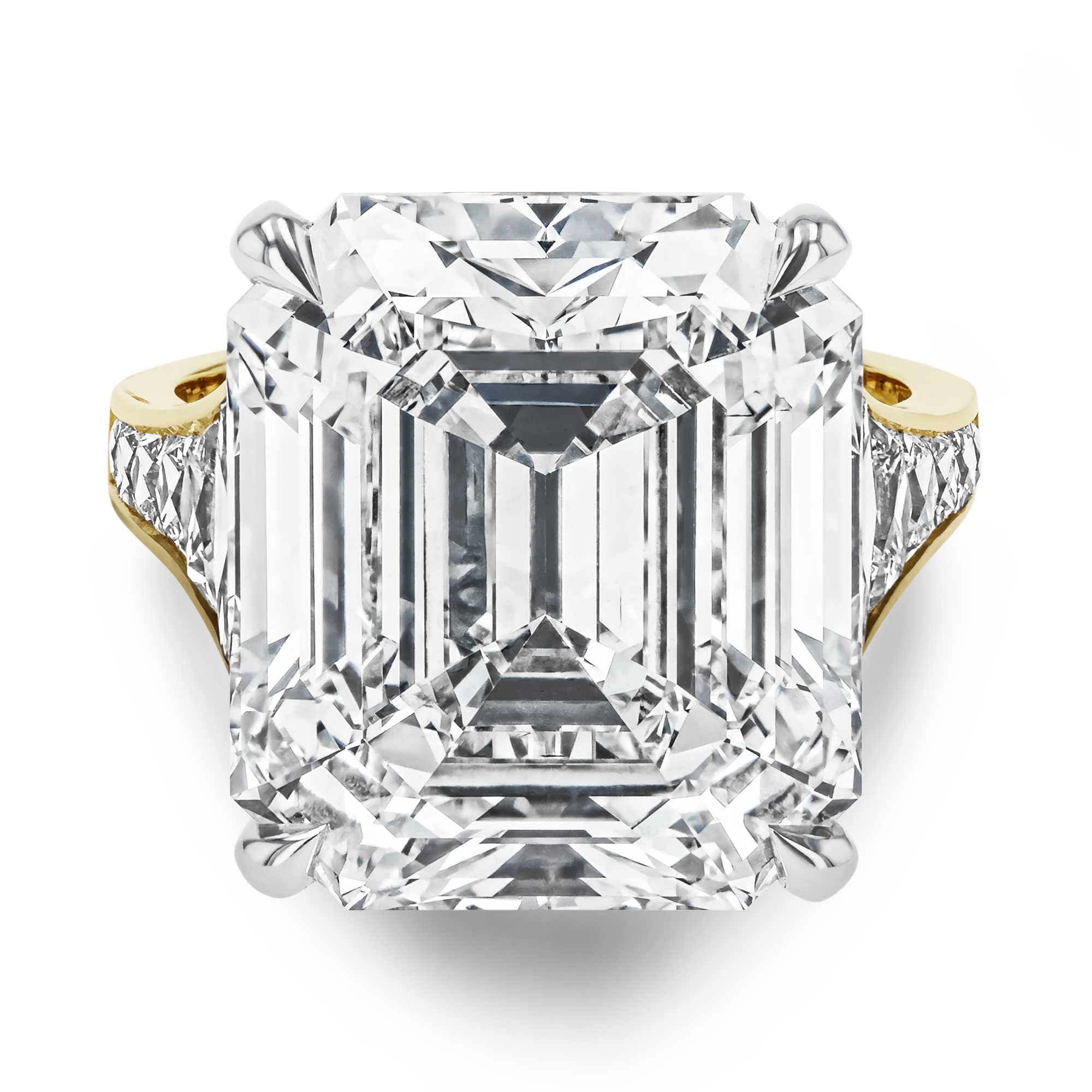 Masterpiece Pragnell Setting 17.26ct Diamond Solitaire Ring Emerald Cut, Claw Set_2