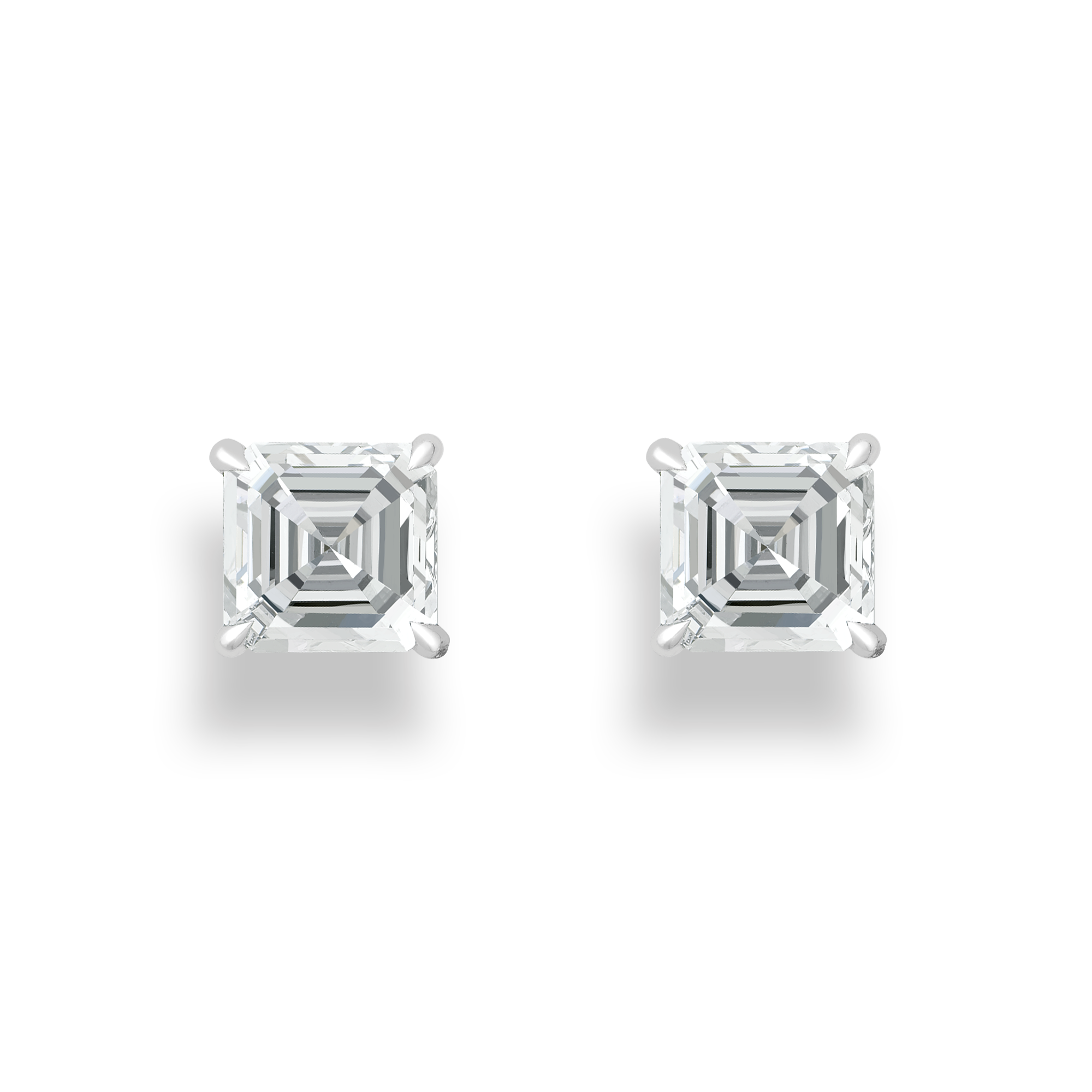 Diamond Stud Earrings Asscher Cut, Claw Set_1
