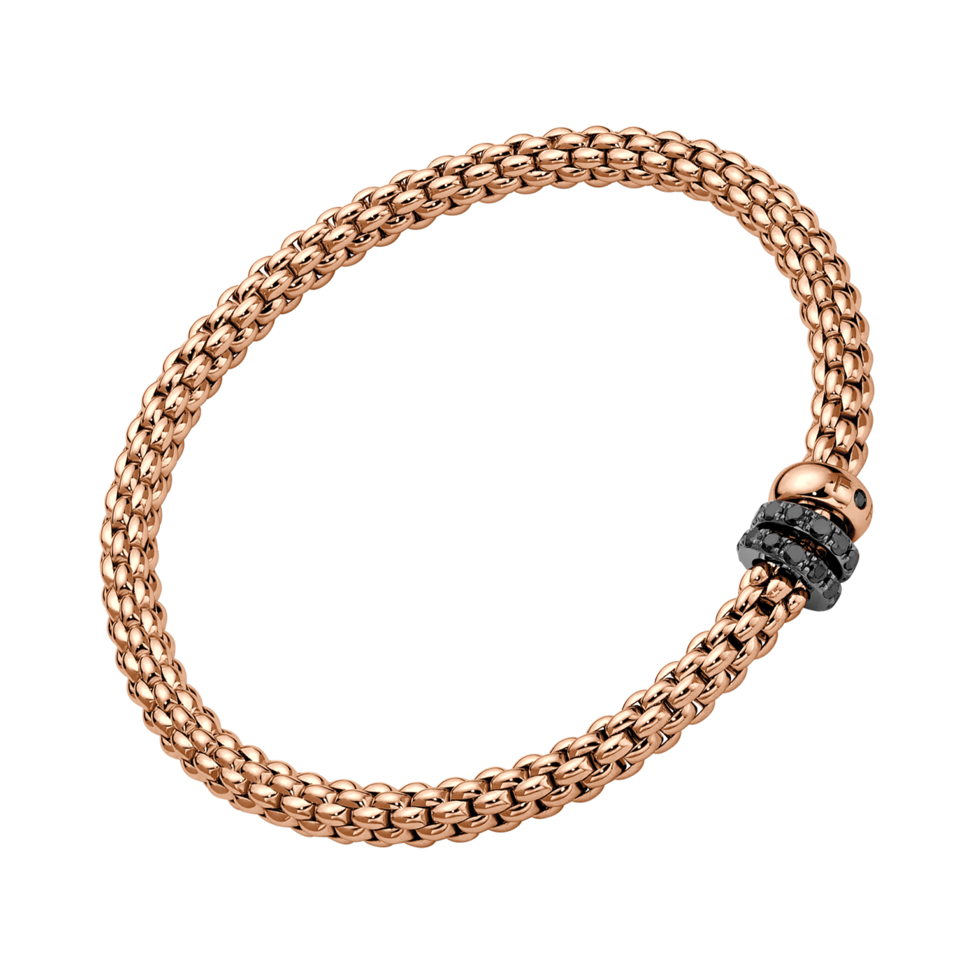 Fope Solo Flex'It Black Diamond Bangle Brilliant Cut, Pavé Set_1