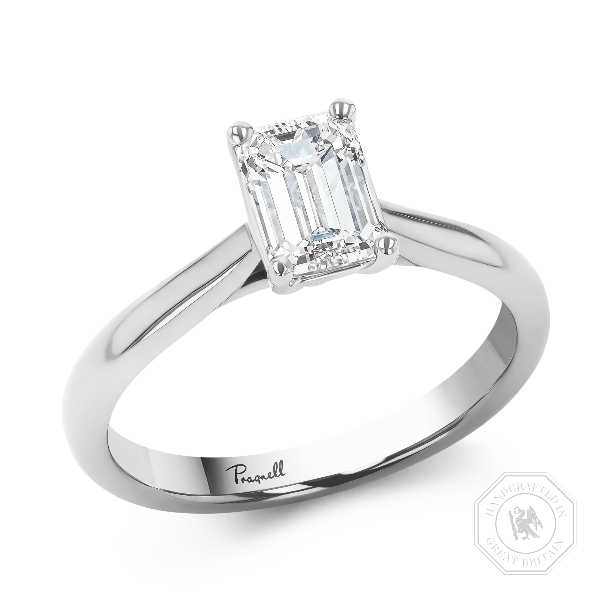 Gaia 0.50ct Emerald Cut Diamond Ring Emerald Cut, Claw Set_1