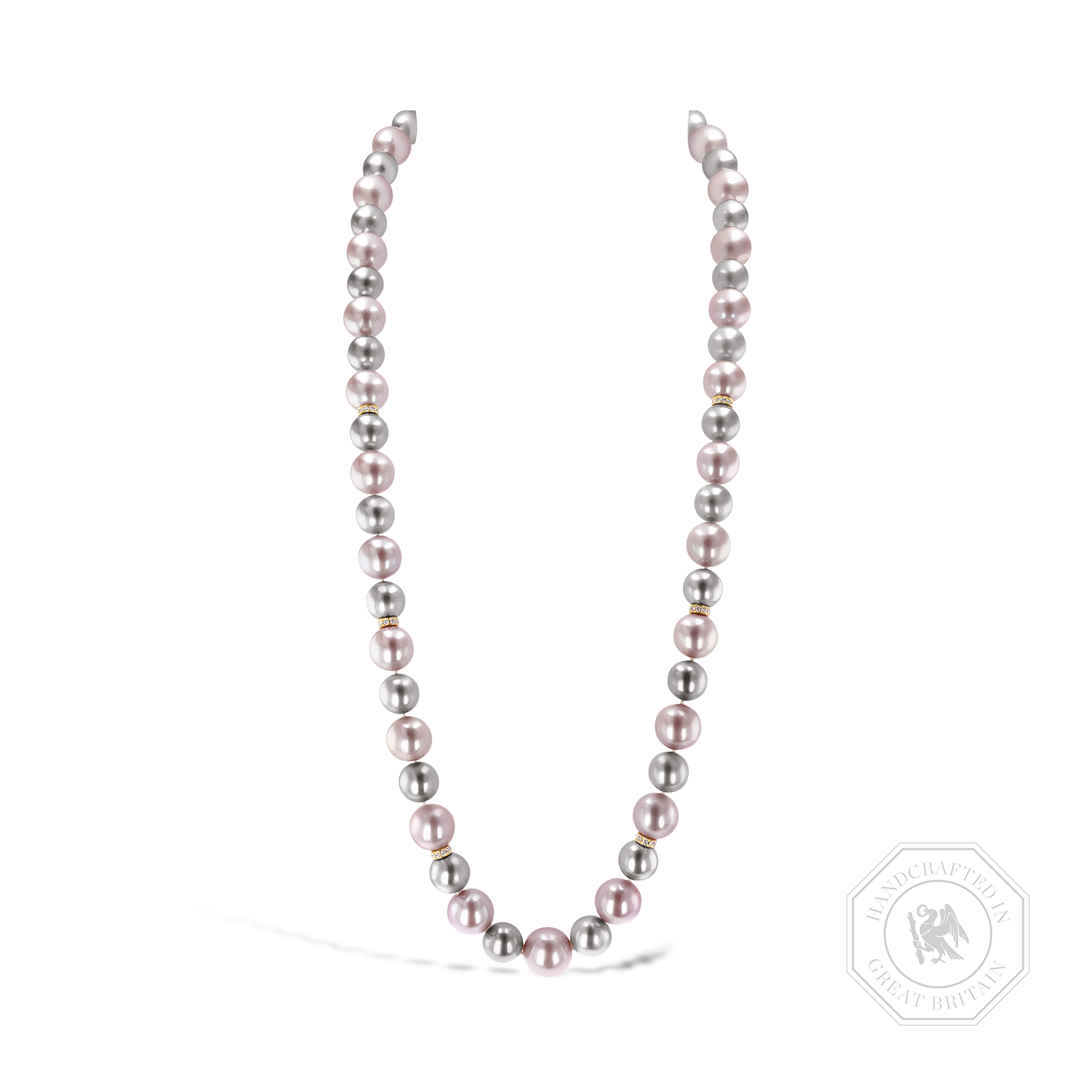 Tahitian Black and Pink Freshwater Pearl Necklace 10.4mm - 14.4mm_1
