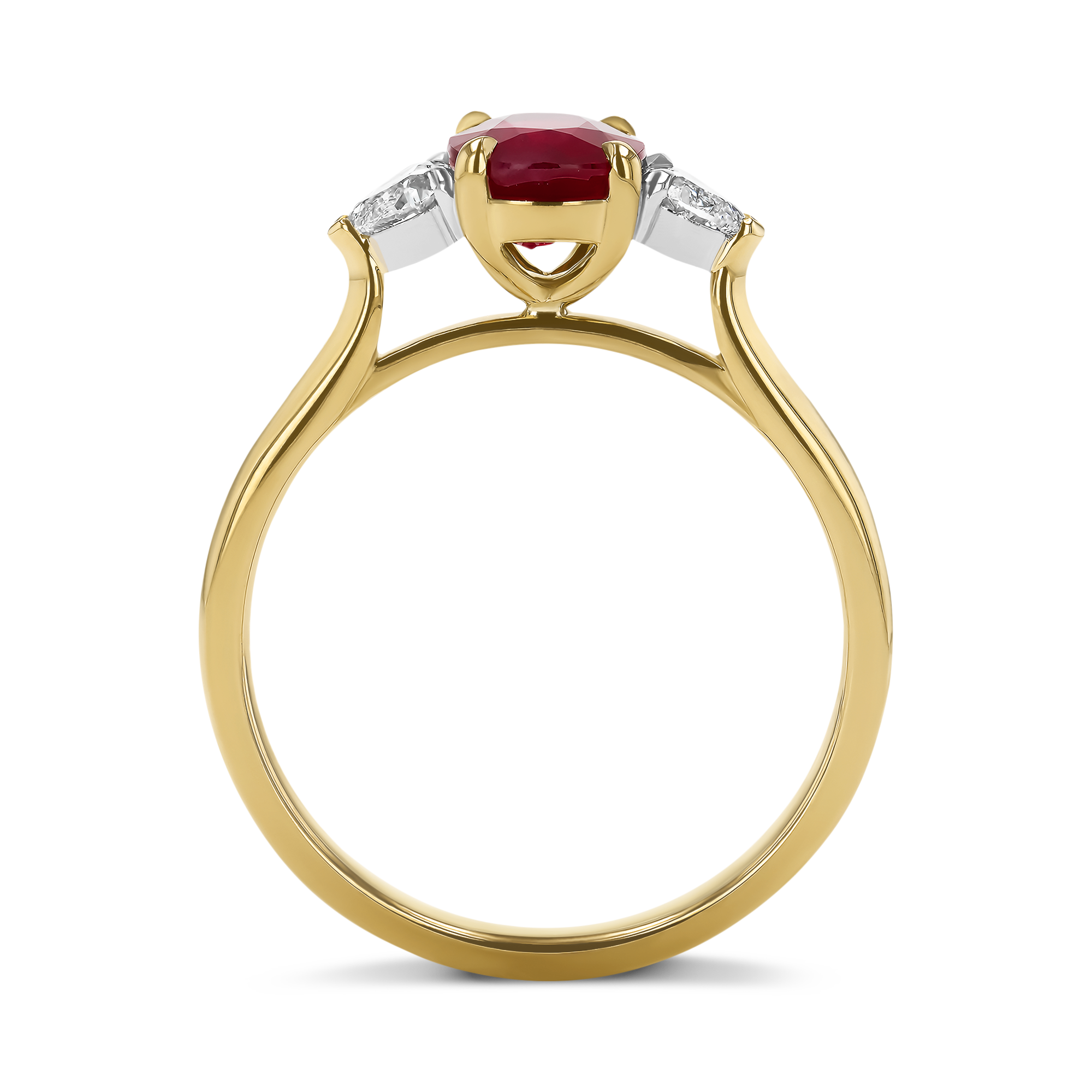 Oval Cut 1.26ct Burmese Ruby and Diamond Ring Oval Cut, Claw Set_3