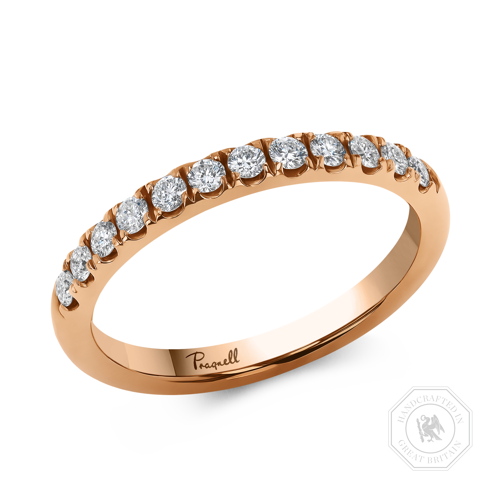 Brilliant Cut Diamond Half Eternity Ring Brilliant Cut  Half Eternity  Micro Pavé Set_1
