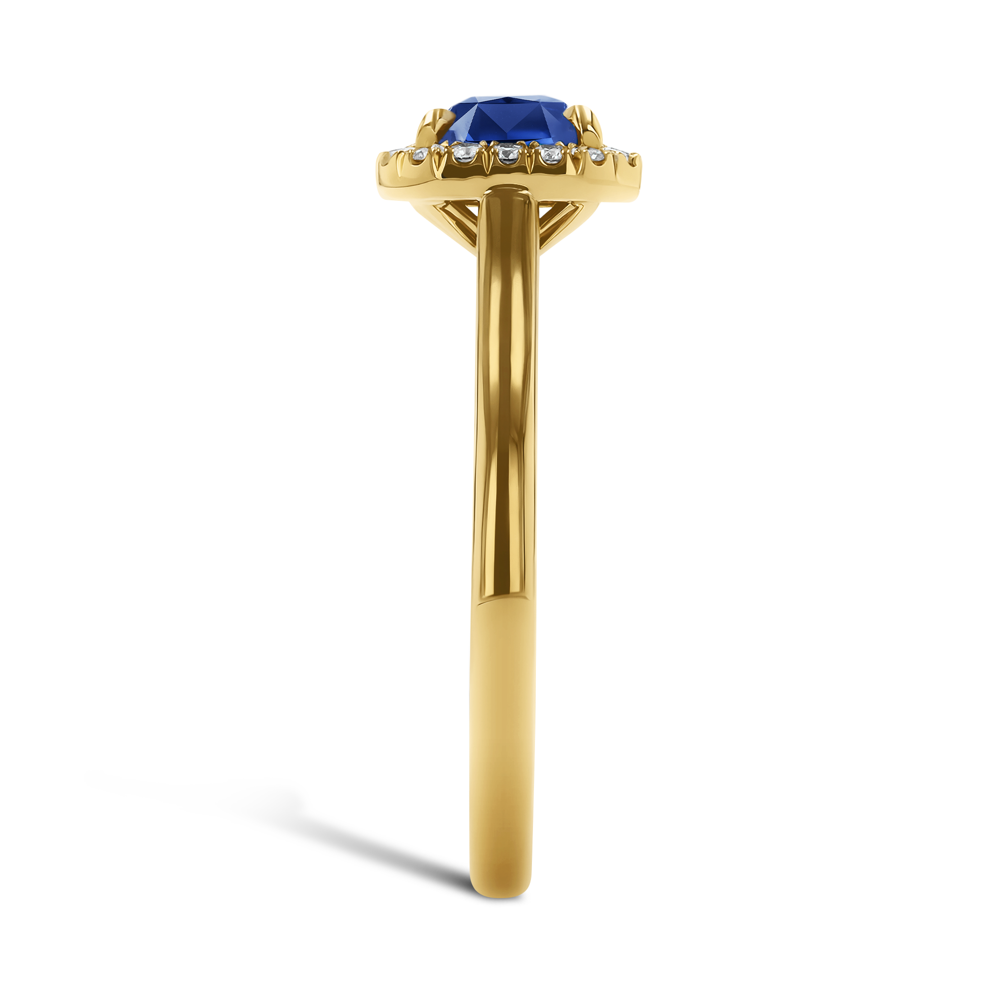 Cushion Cut 2.36ct Sri Lankan Sapphire and Diamond Ring Cushion Cut, Claw Set_4