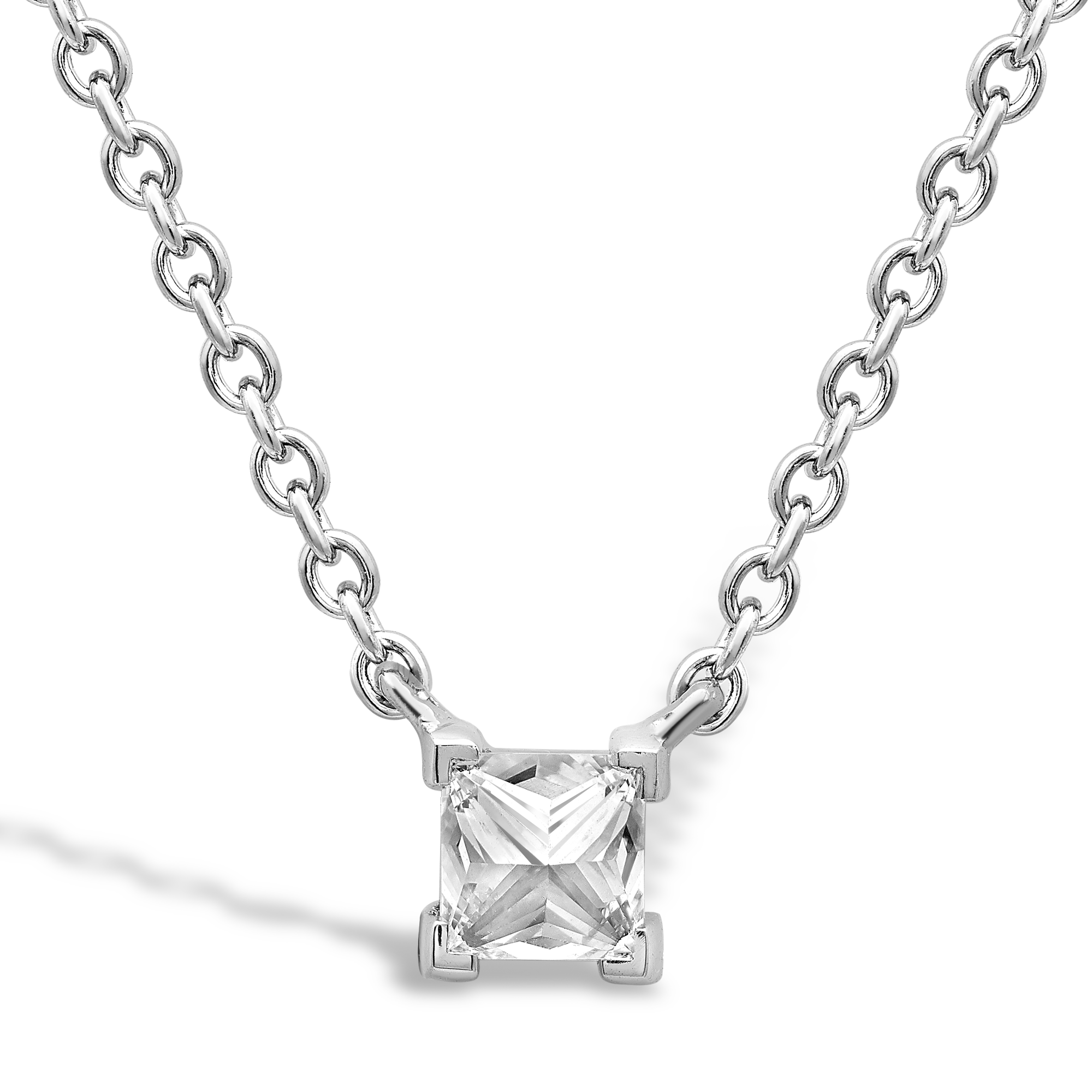 RockChic Diamond Solitaire Pendant Princess Cut, Claw Set_1