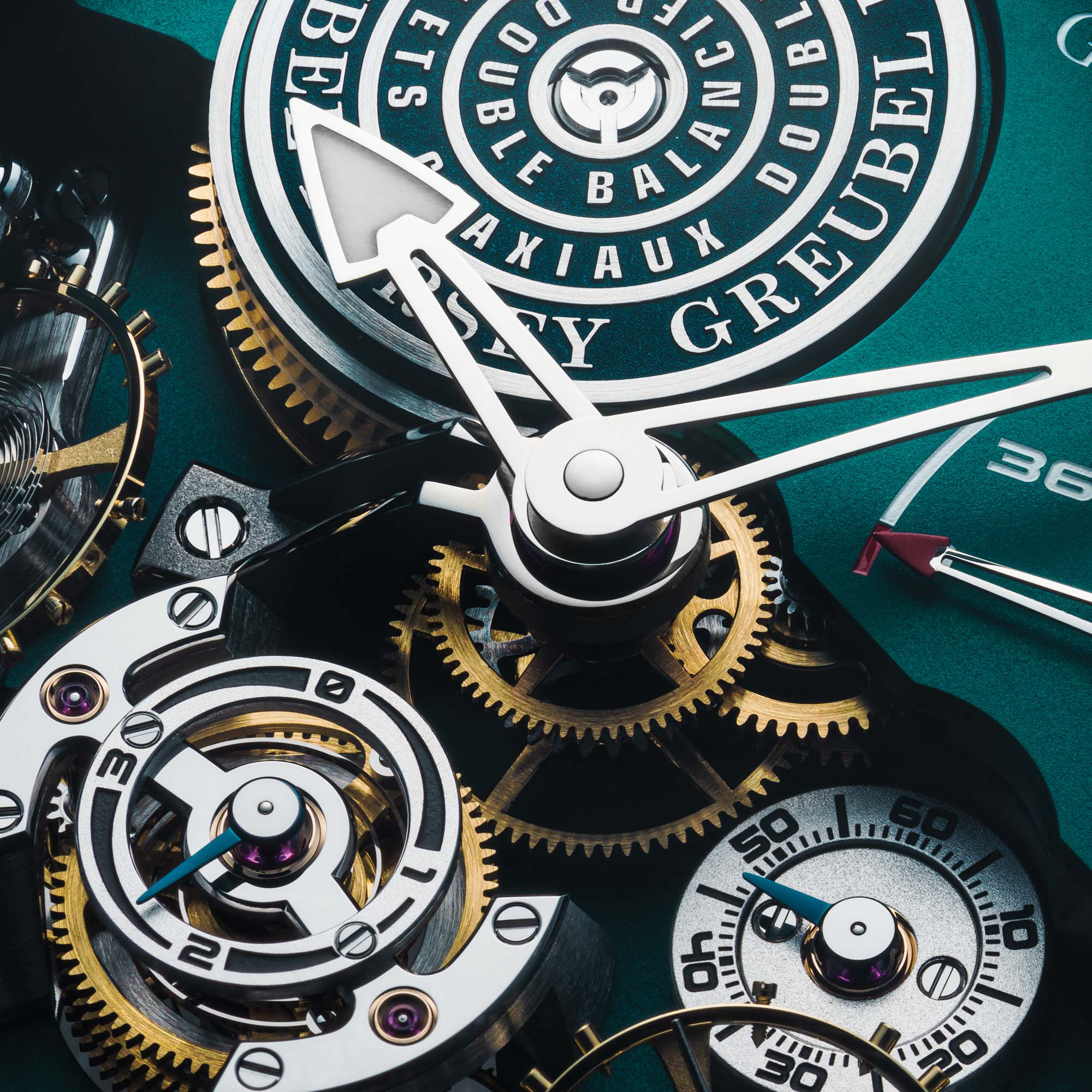 Gruebel Forsey Double Balancier Convexe 42mm, Black Dial, Baton Numerals_2