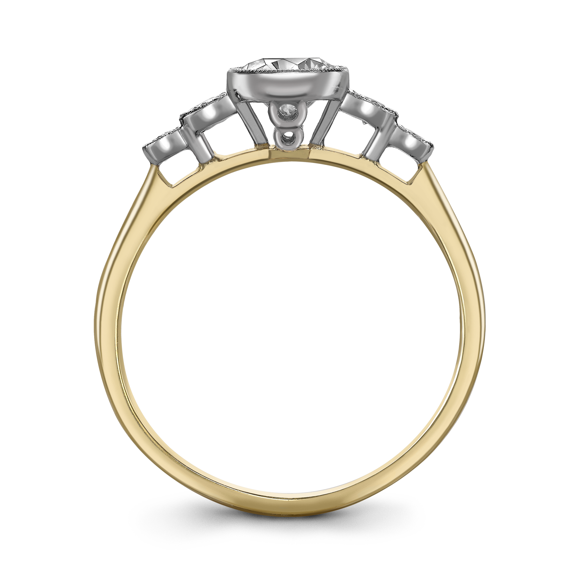 Celia 0.41ct Diamond Solitaire Ring Brilliant Cut, Millegrain Set_2