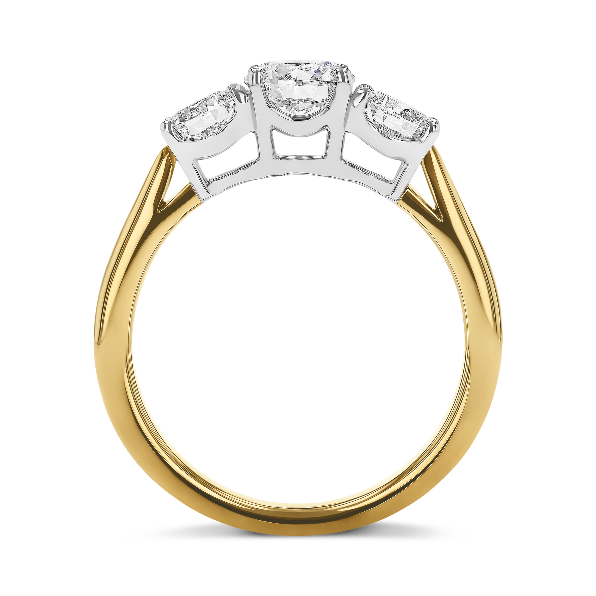 Classic 1.30ct Diamond Three Stone Ring Brilliant cut, Claw set_3