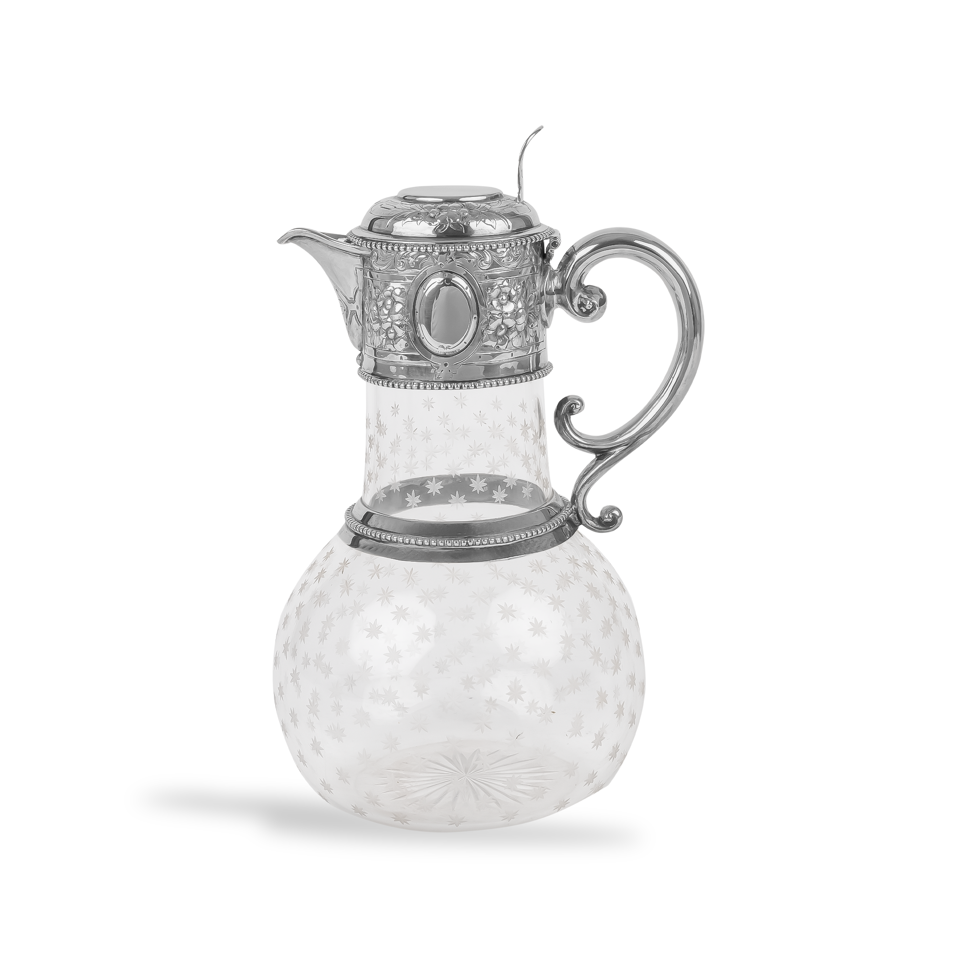 Silver Antique Mounted Claret Jug Hallmarked Sheffield_1