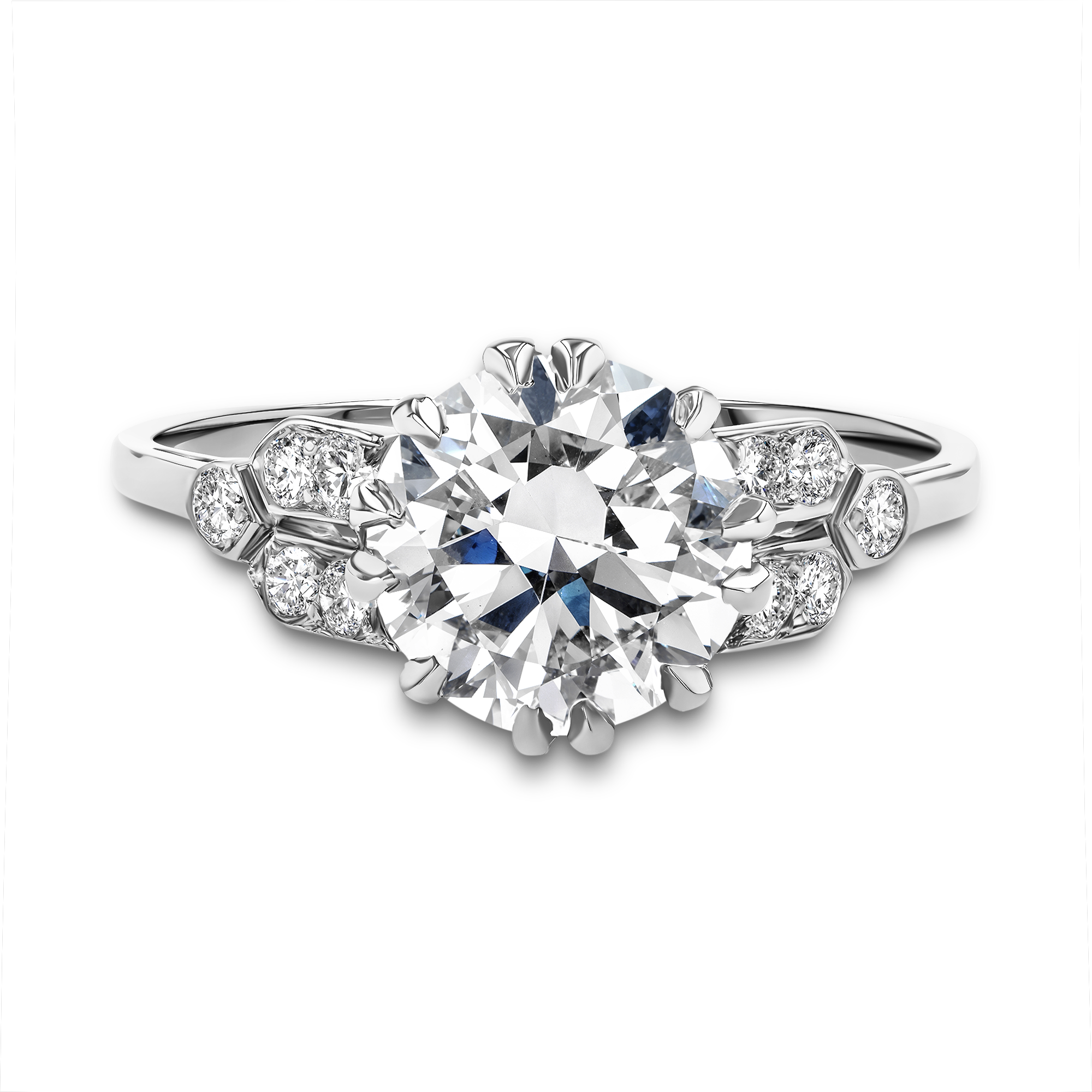 Art Deco 1.88ct Diamond Solitaire Ring Brilliant cut, Claw set_2
