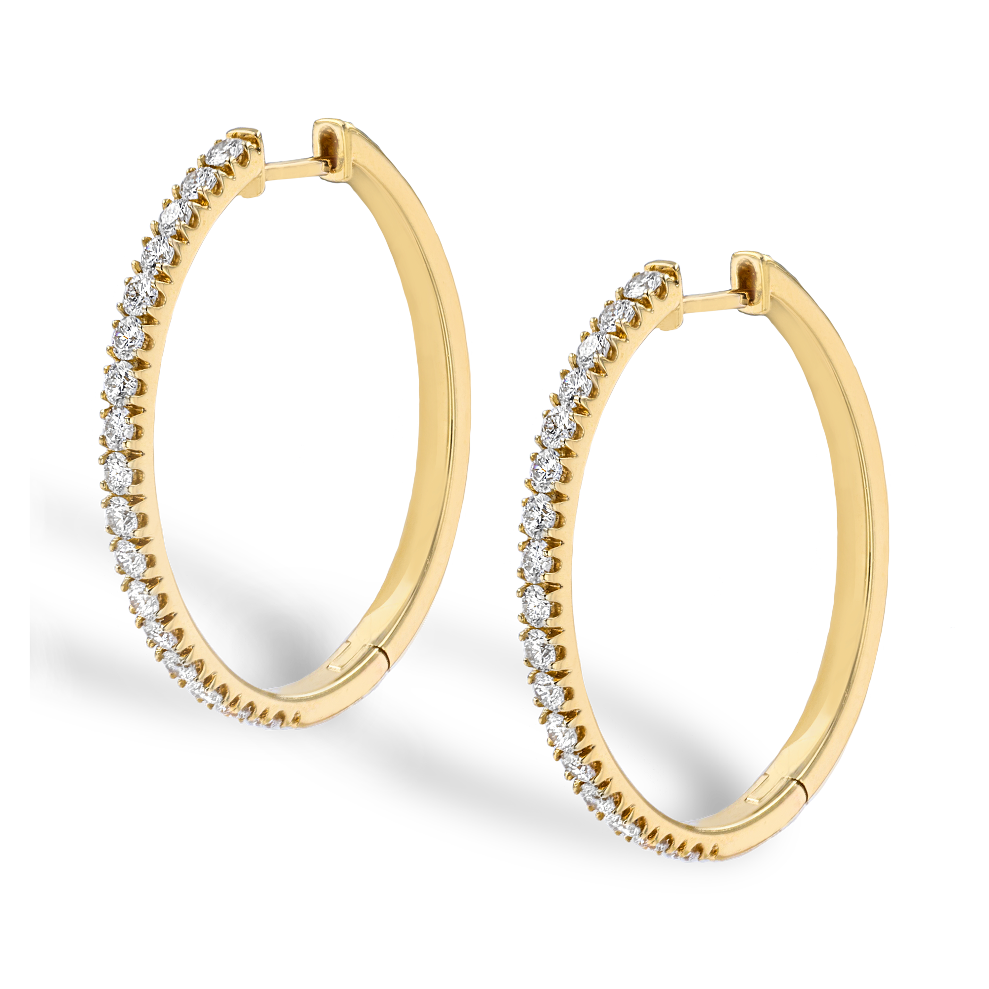 Diamond Half Hoop Earrings Brilliant cut, Claw set_3