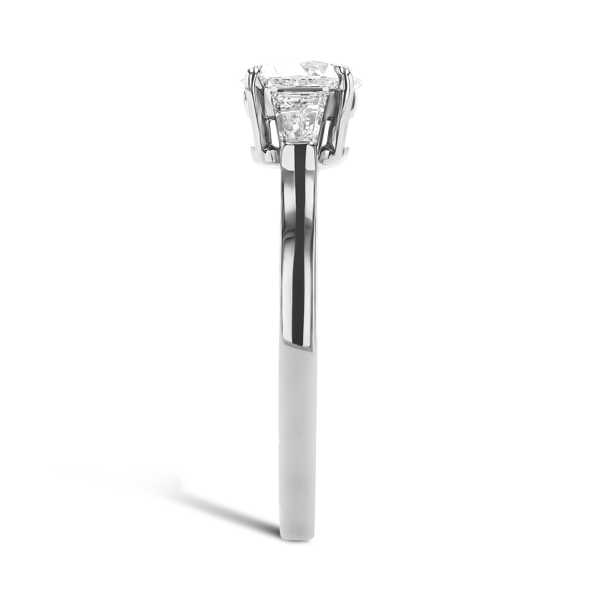 Regency 0.91ct Brilliant Cut Diamond Ring Brilliant & Tapered Baguette Cut, Claw Set_4