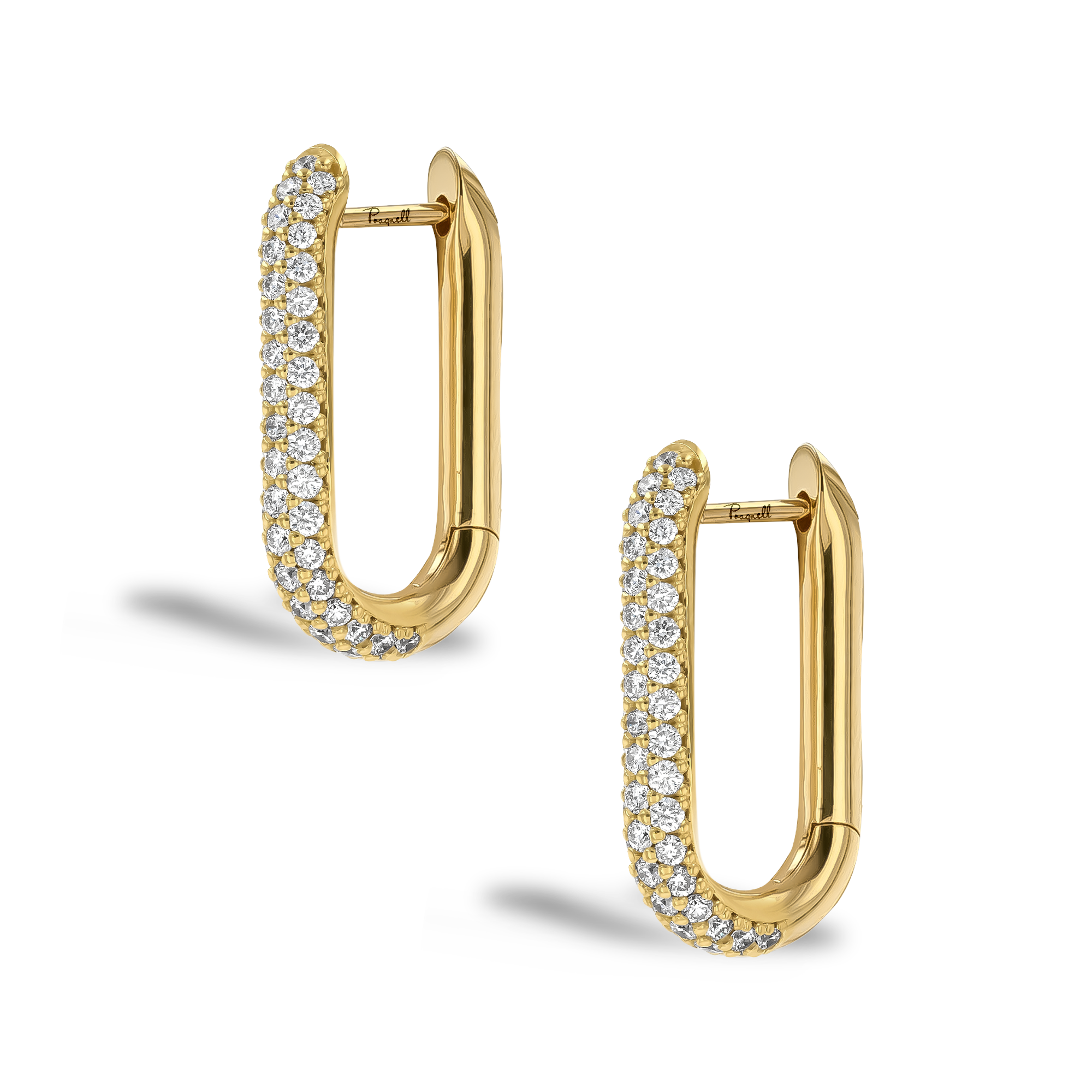 Havana 1.086ct Brilliant Cut Diamond Hoop Earrings Brilliant Cut, Micro Pavé_3