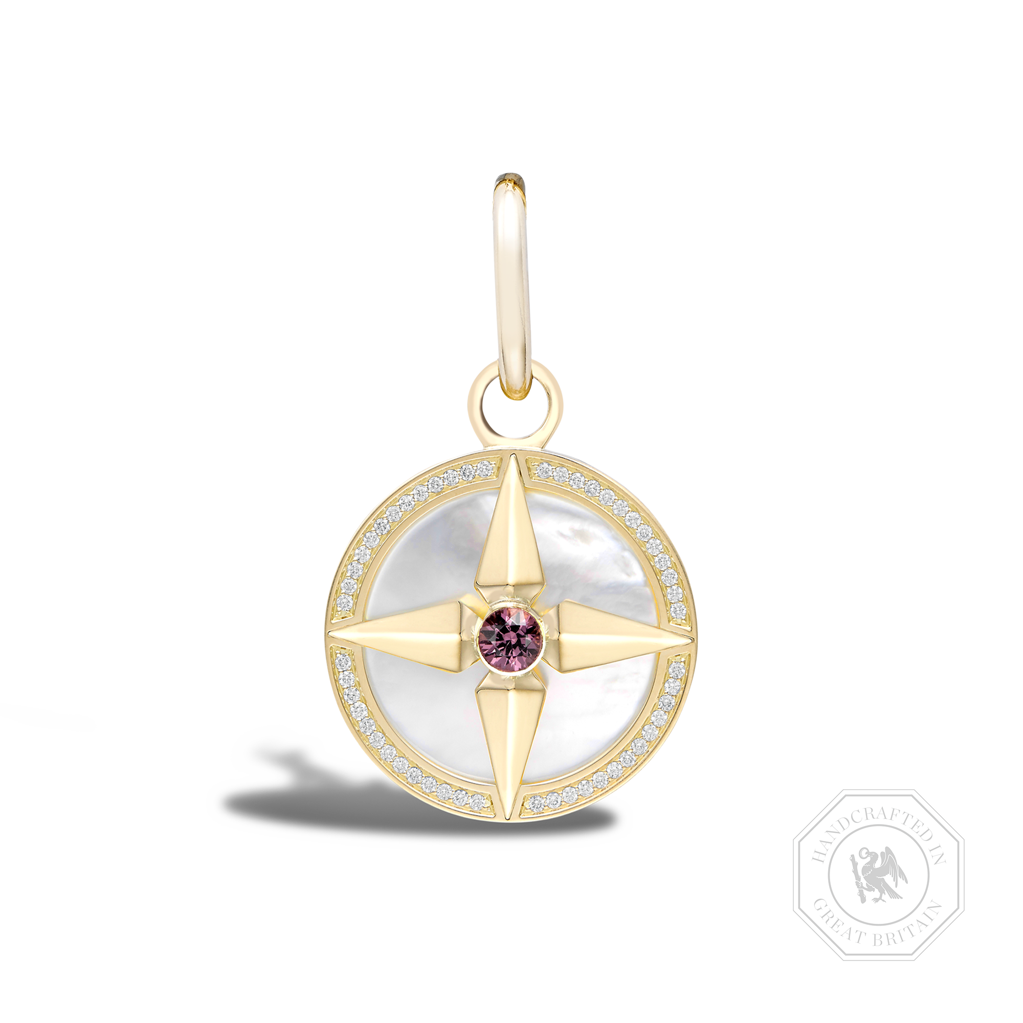 Spinel (August) Pendant Charm Brilliant Cut, Rubover & Claw Set_1