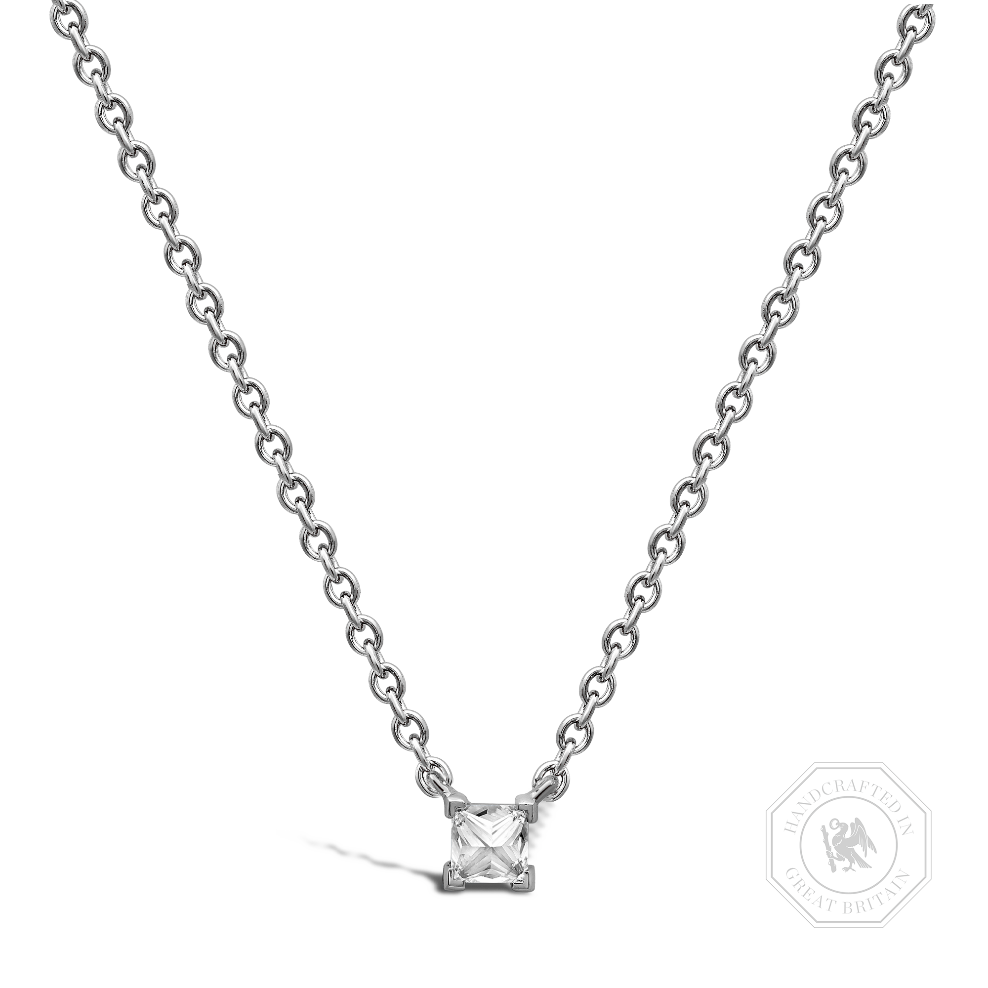 RockChic Diamond Solitaire Pendant Princess Cut, Claw Set_1