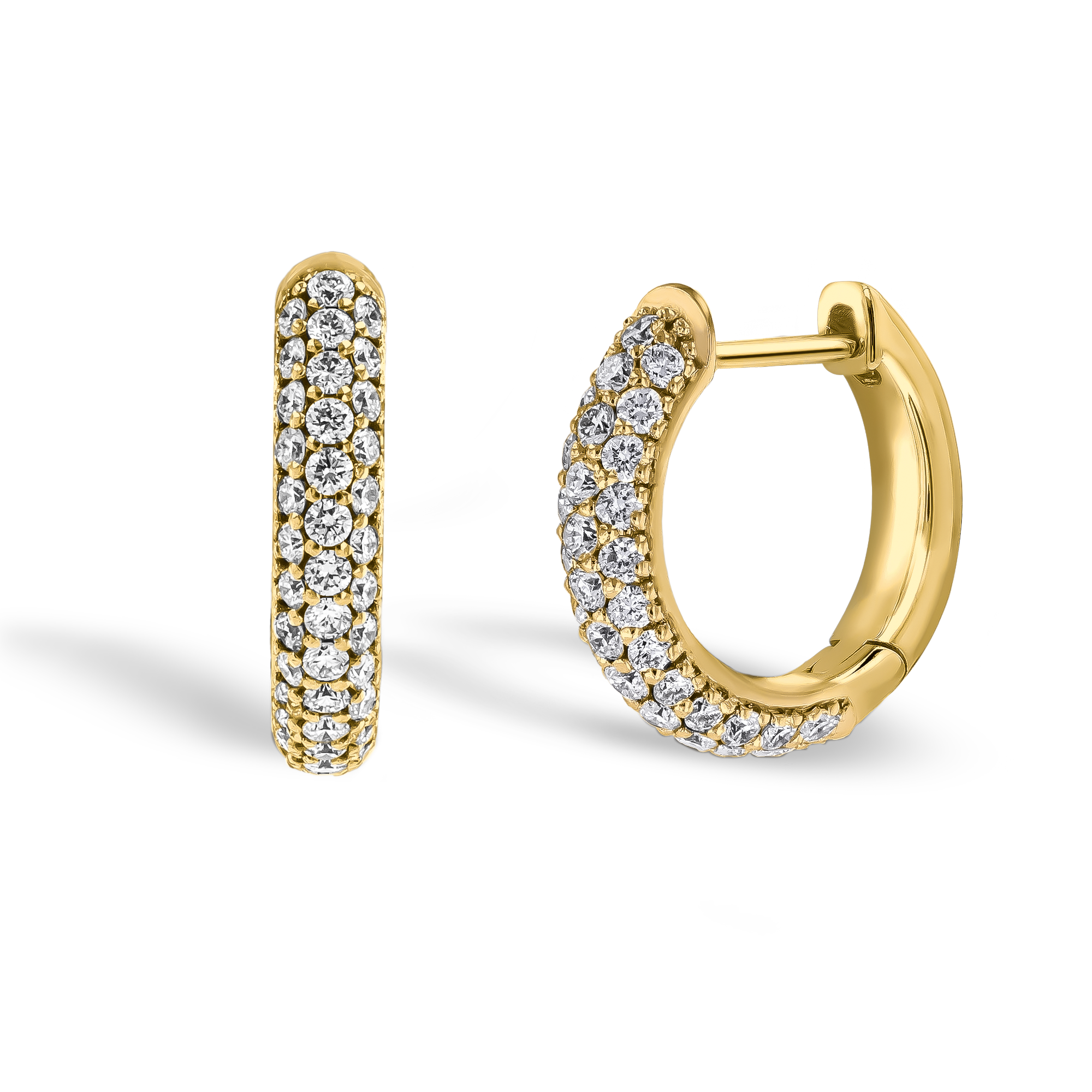 Havana 0.74ct Diamond Hoop Earrings Brilliant Cut, Pave Set_1