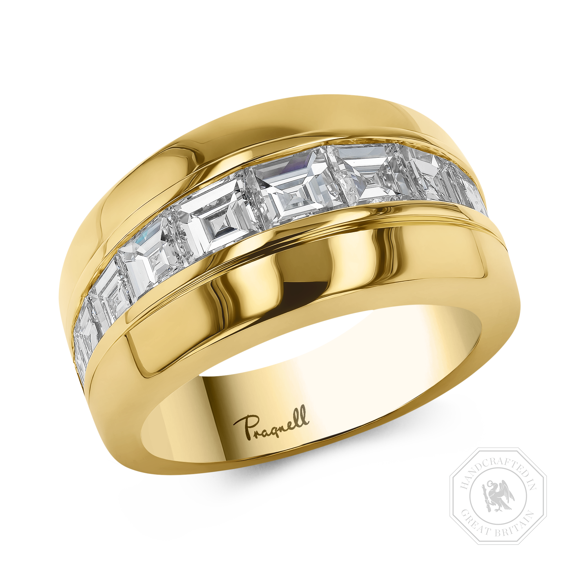 Manhattan 2.44ct Diamond Single Row Ring Carre Cut, Channel Set_1