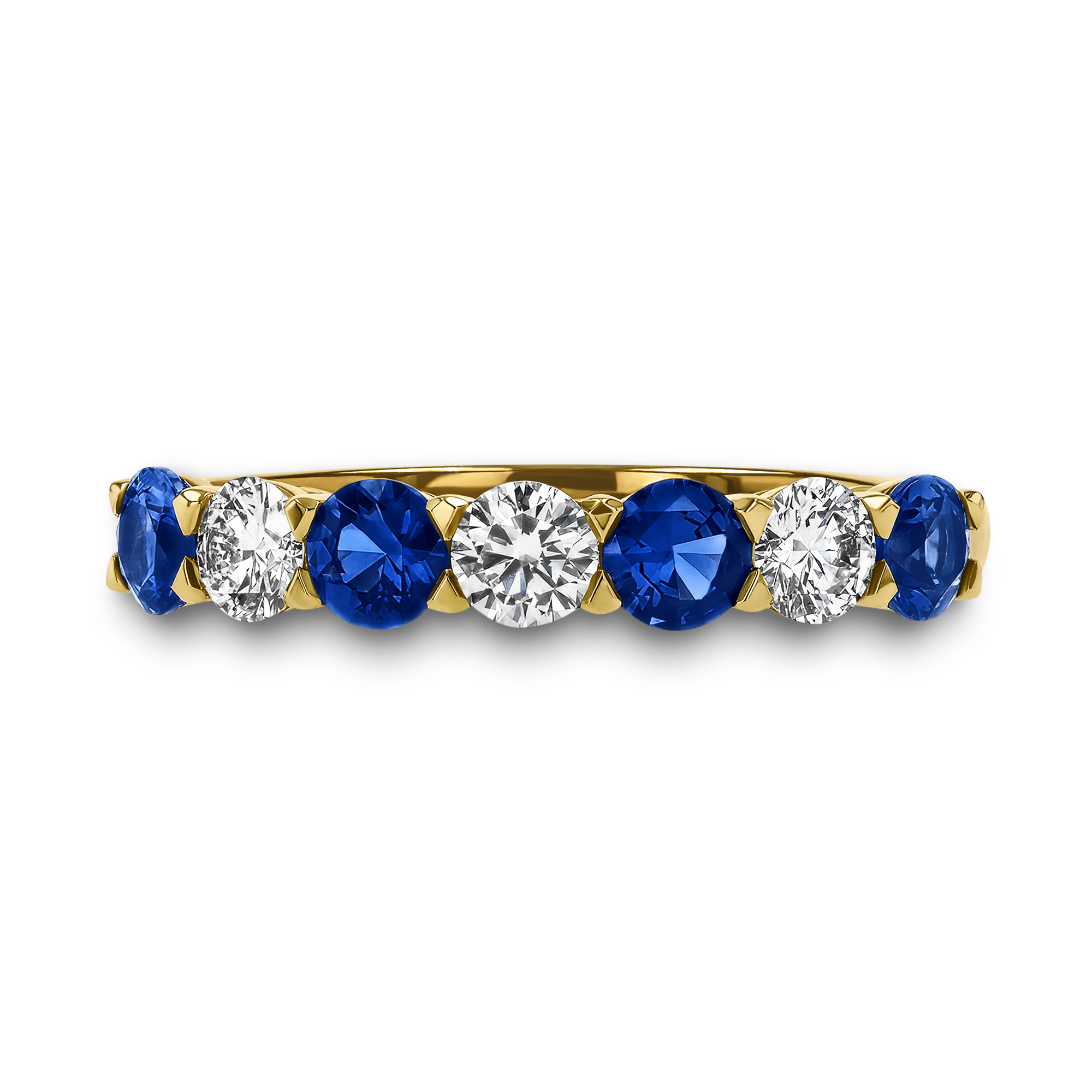 Seven Stone Sapphire and Diamond Ring Brilliant cut, Claw set_2