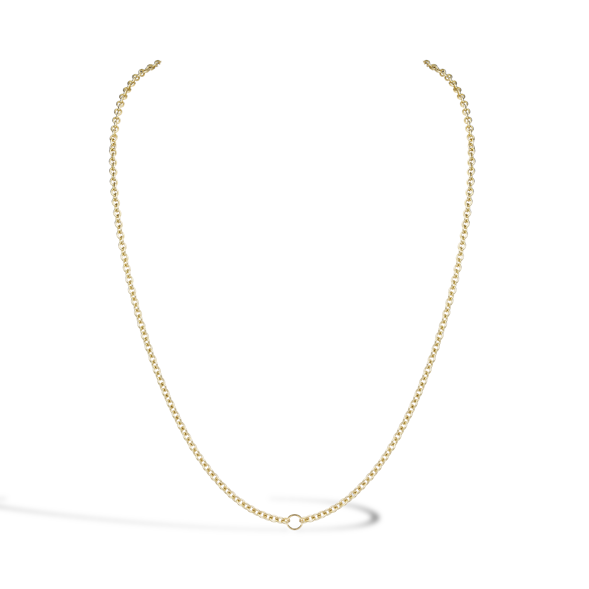 Rolo Chain Necklace with Central Jump Ring 50cm _2