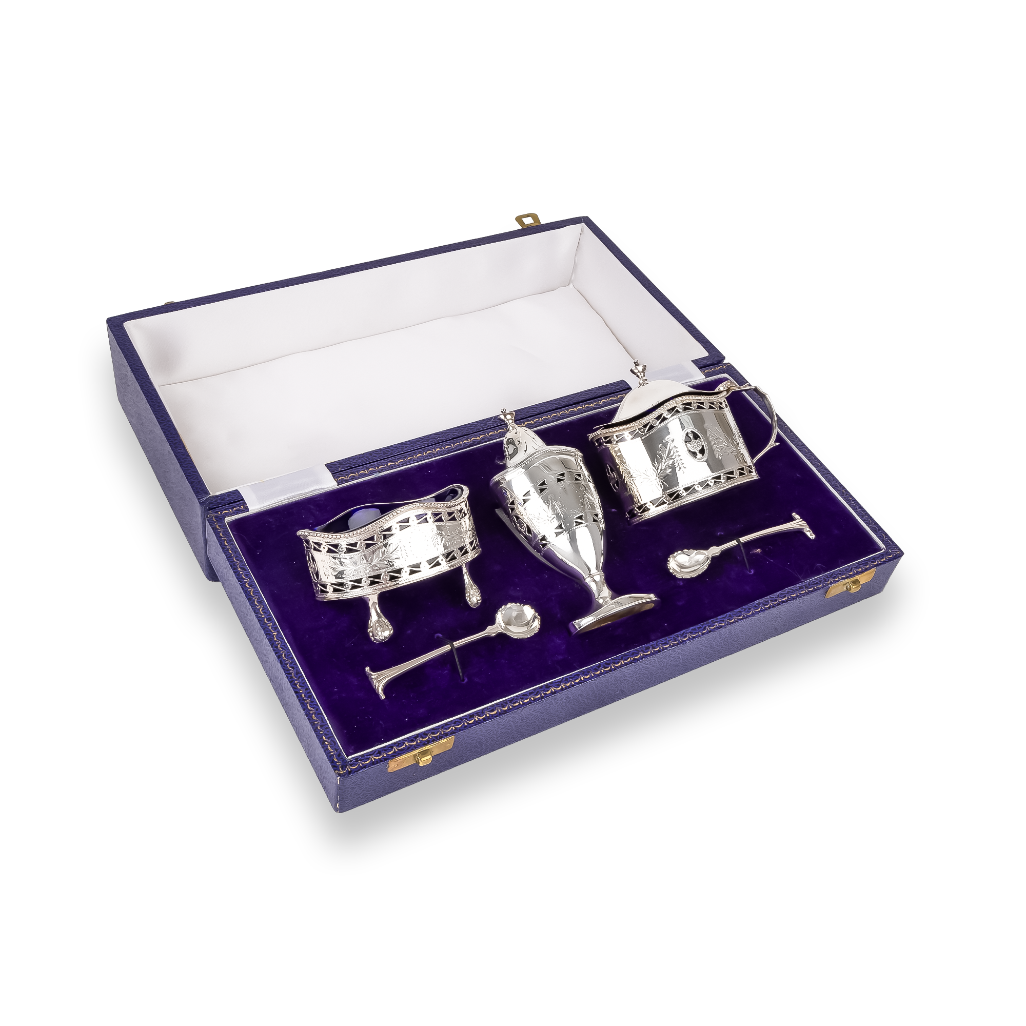 Silver Five Piece Condiment Set _1