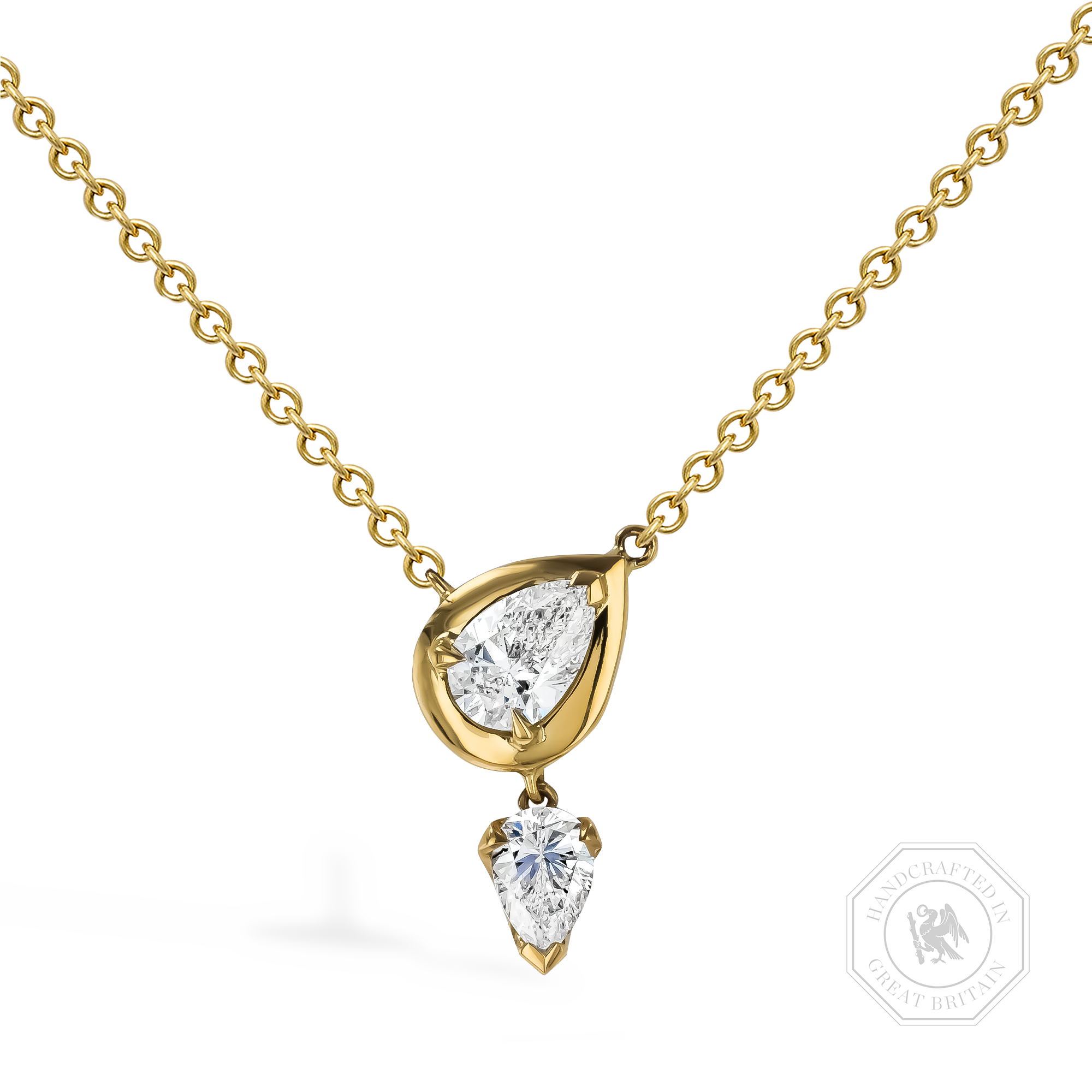 Skimming Stone 0.35ct Pear shape Diamond Drop Pendant Pear Shape, Claw Set_1