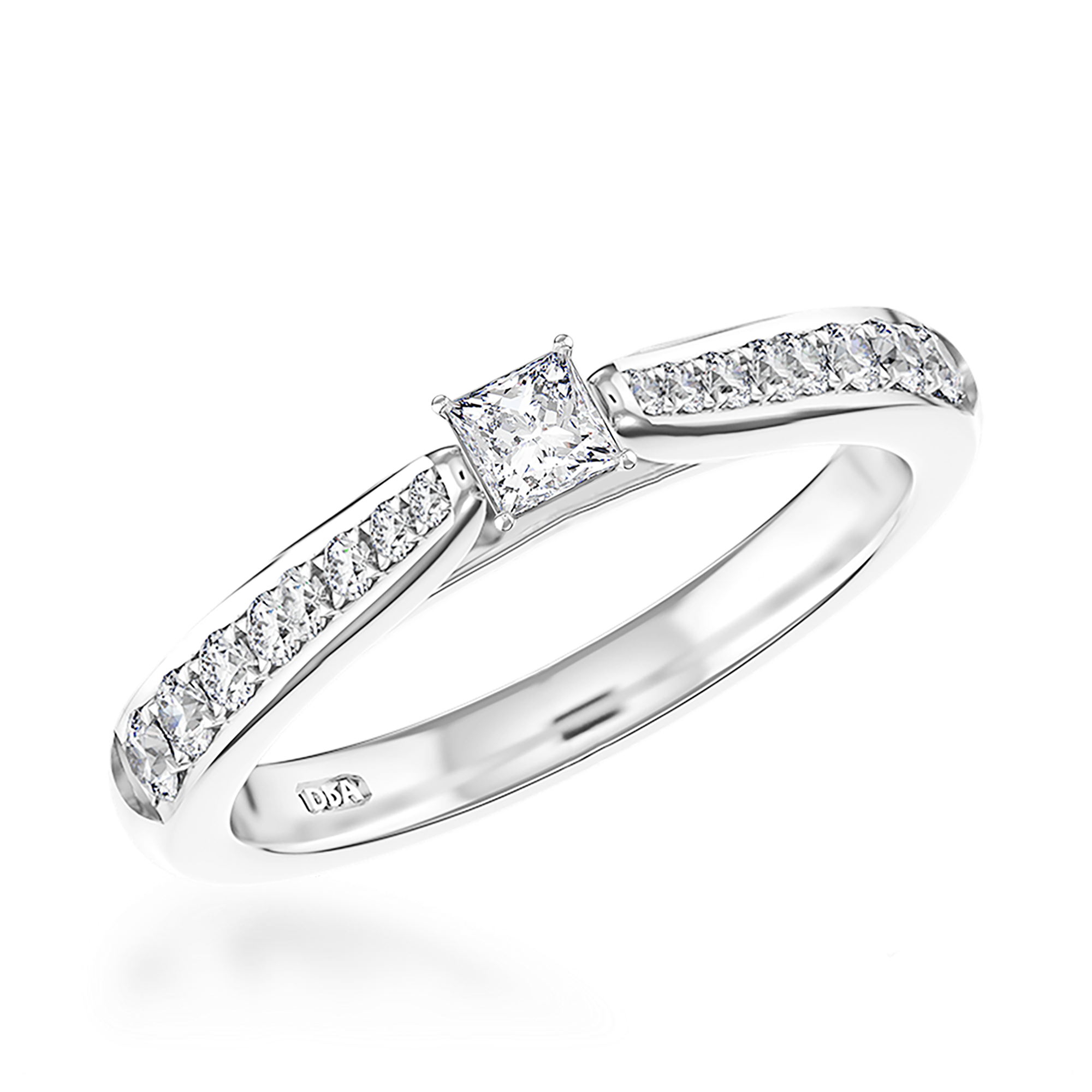 0.23CT Diamond Solitaire Ring Princess Cut, Solitaire, Brilliant Shoulders_1