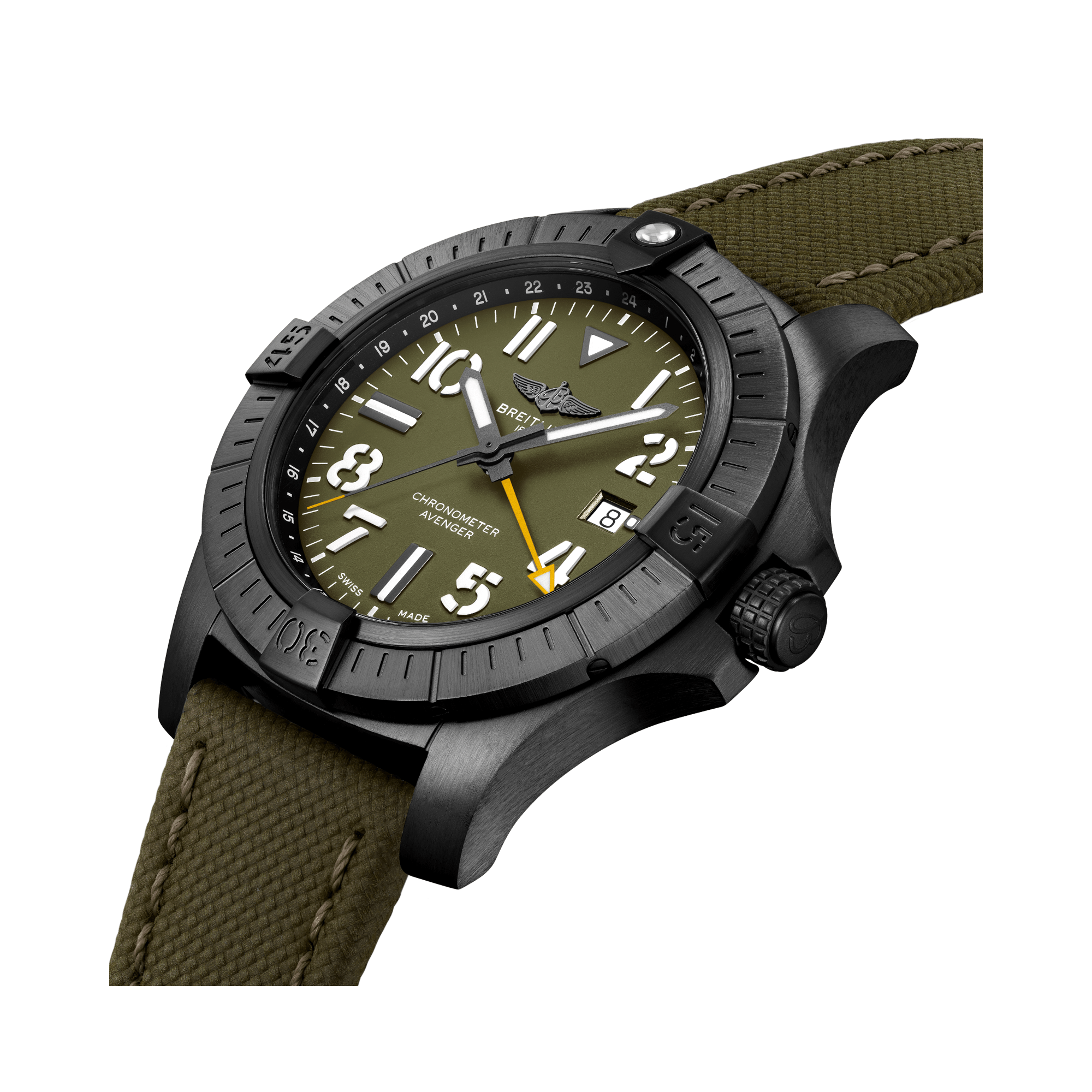 Breitling Avenger Automatic GMT 45 Night Mission 45mm, Green Dial, Arabic Markers_2
