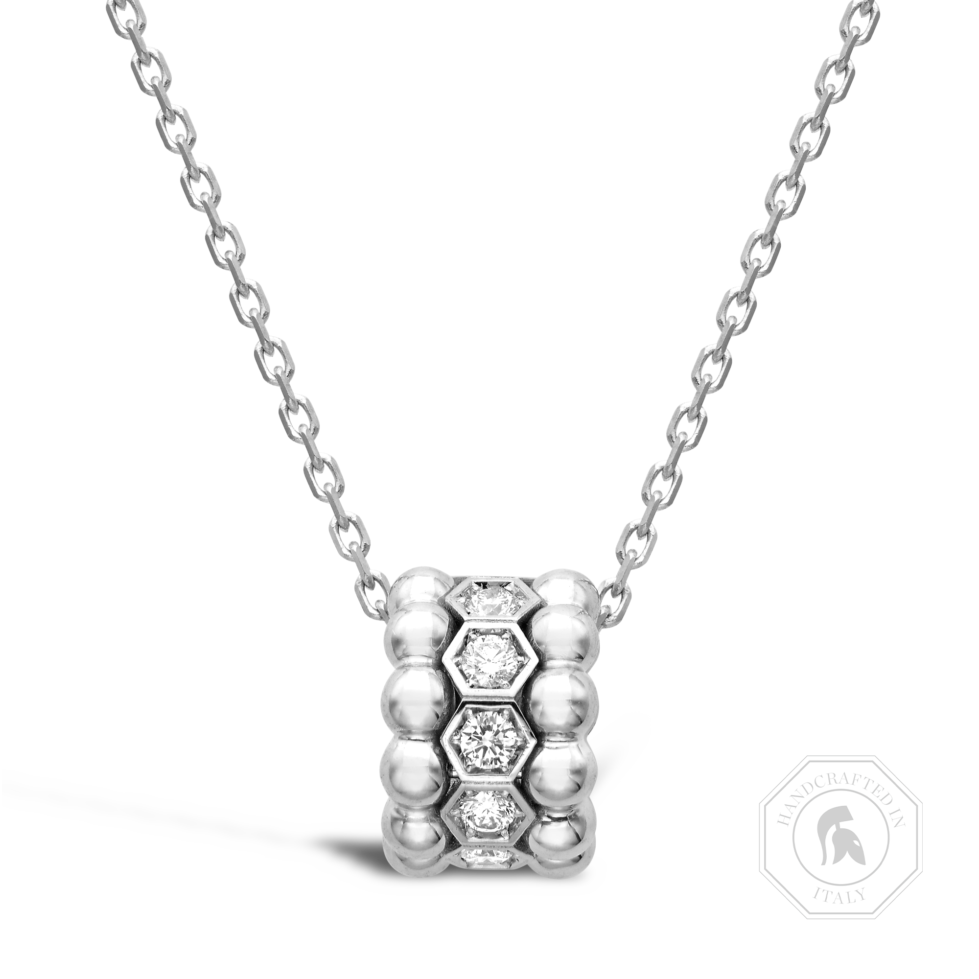 Bohemia Diamond Set Hexagonal Pendant Brilliant Cut, Rubover Set_1