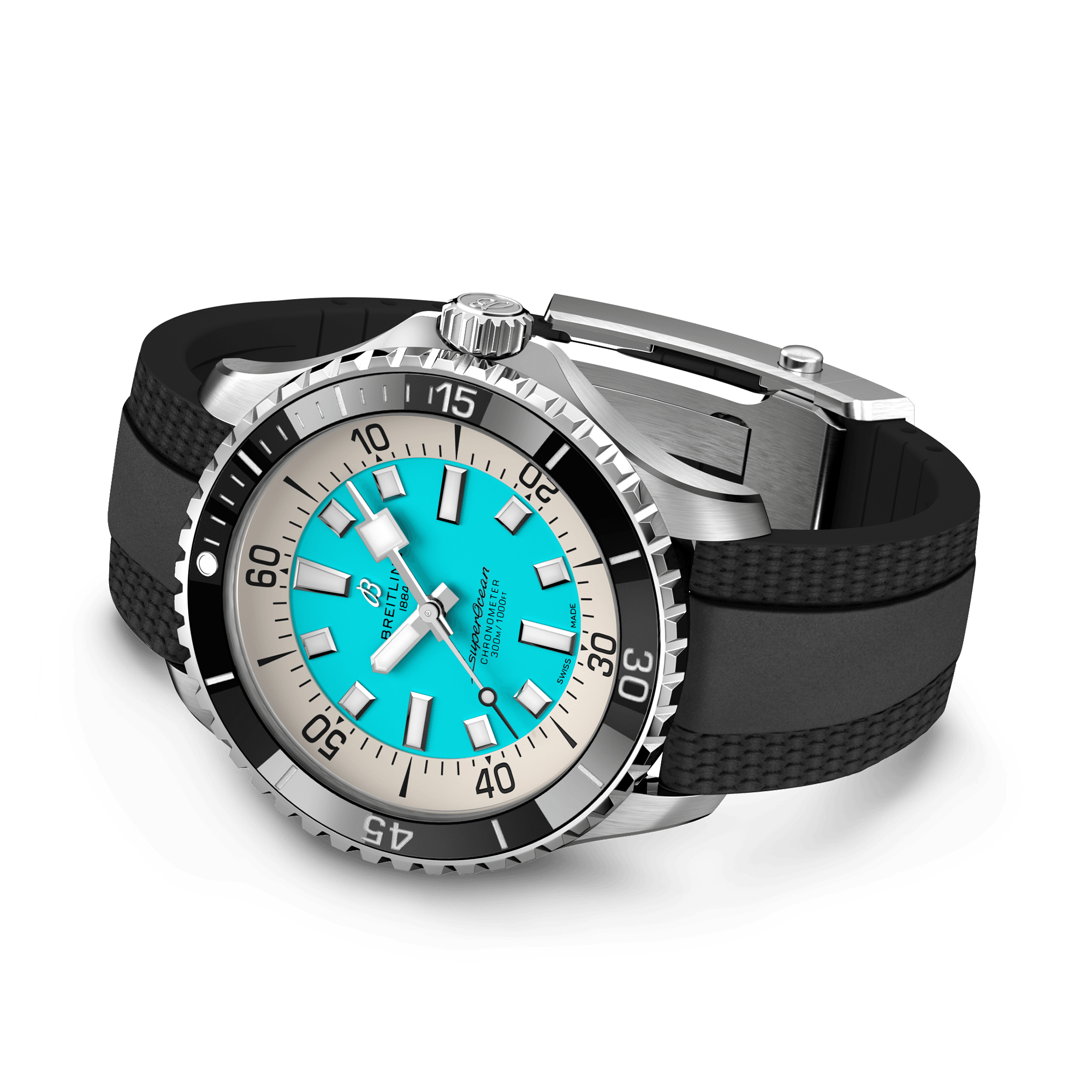 Breitling Superocean Automatic 44 44mm, Turquoise Dial, Arabic & Baton Numerals_4