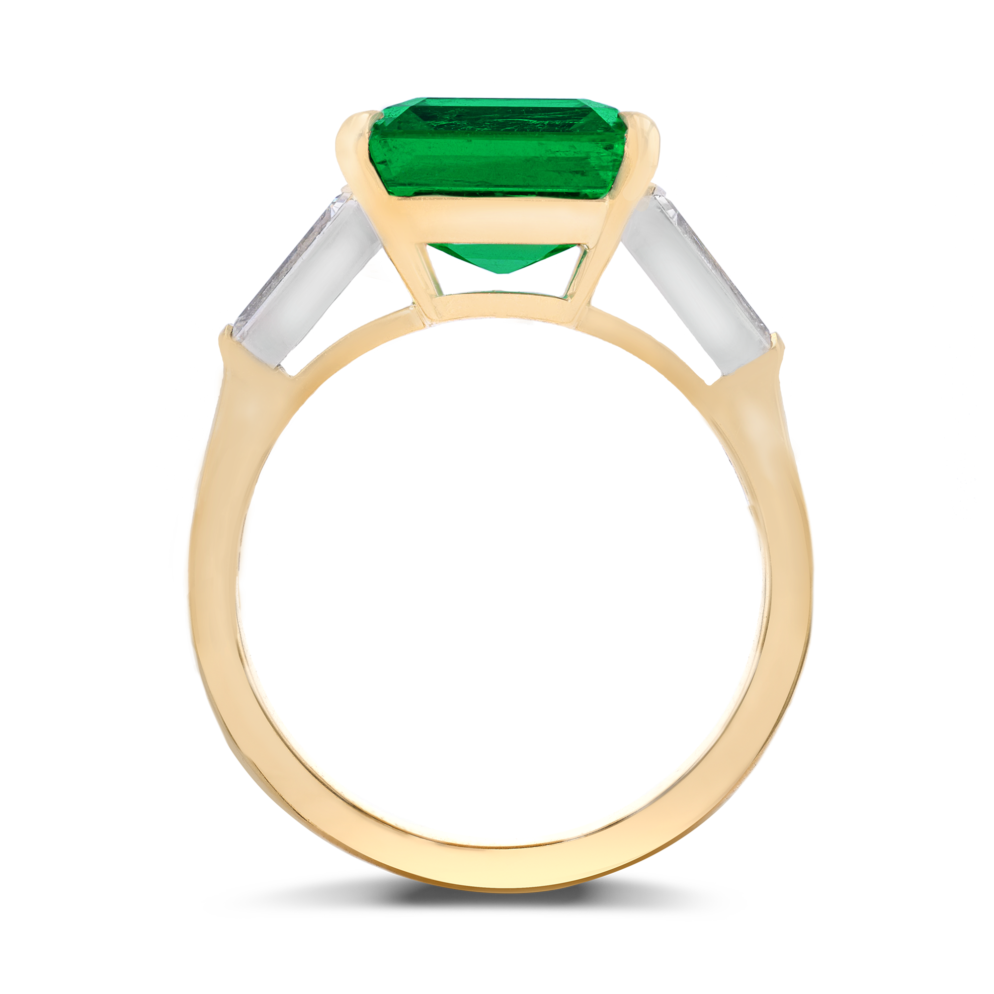 Masterpiece Regency Setting Colombian Emerald Ring Rectangular Step & Baguette Cut, Claw Set_3