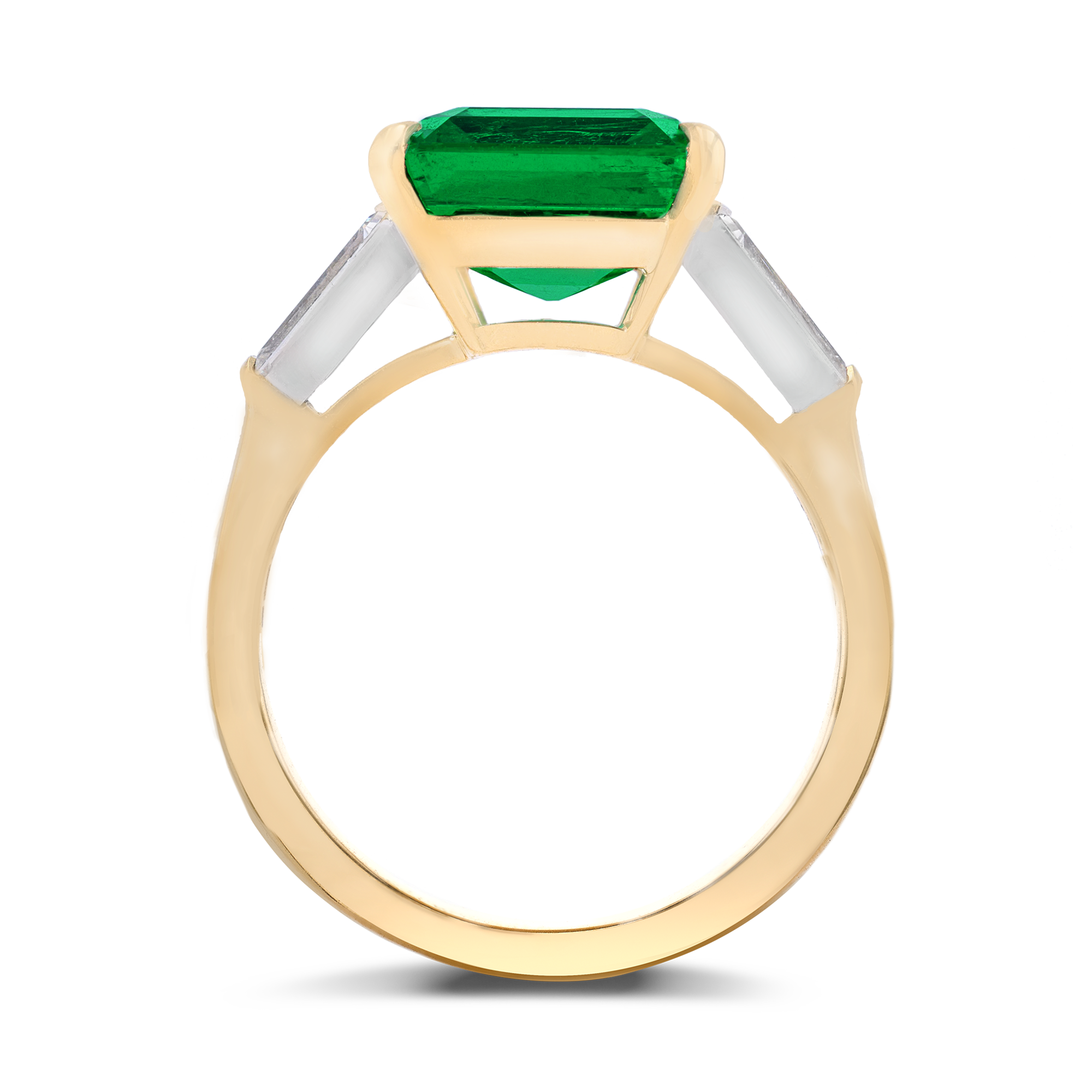 Masterpiece Regency Setting Colombian Emerald Ring Rectangular Step & Baguette Cut, Claw Set_3