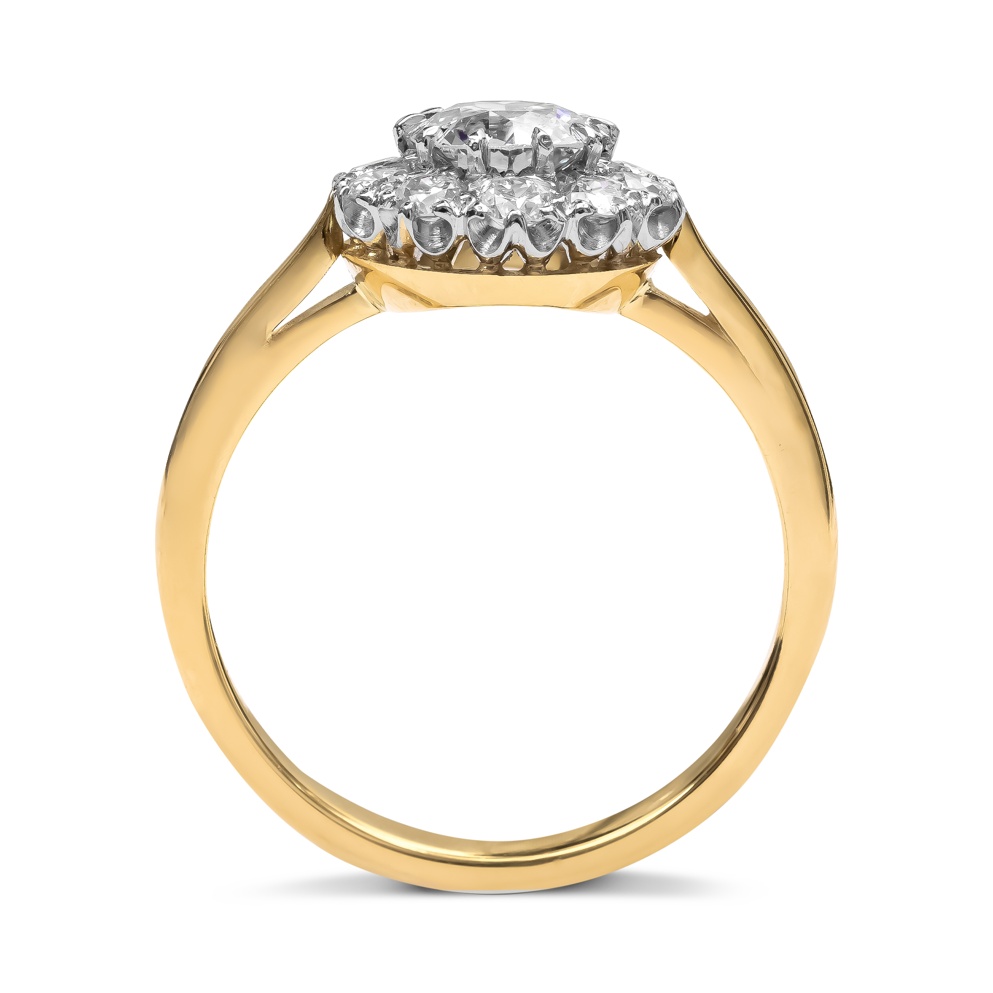 Brilliant Cut 0.65ct Diamond Cluster Ring Brilliant cut, Claw set_3