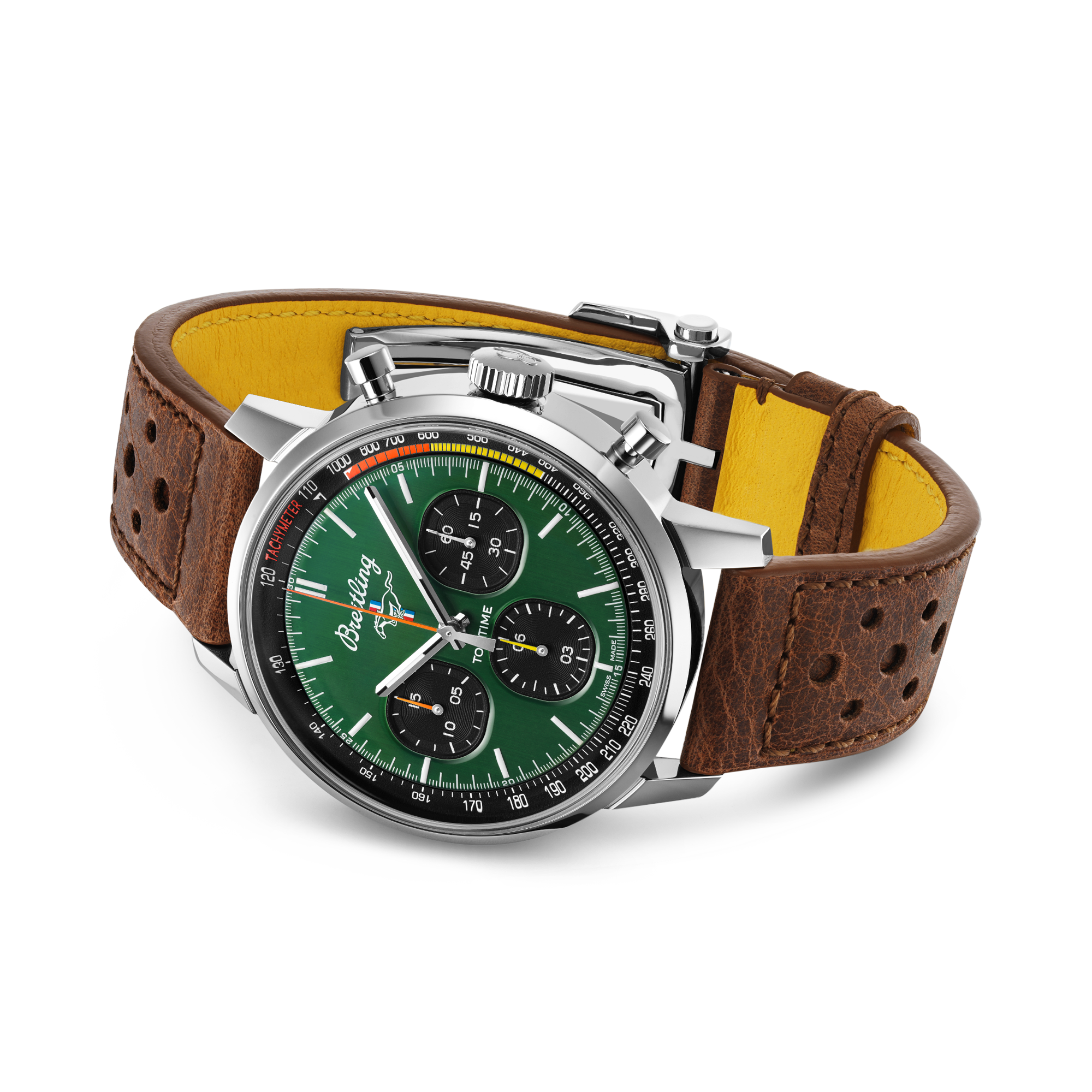 Breitling Top Time Ford Mustang 42mm, Green Dial, Baton Numeral_4