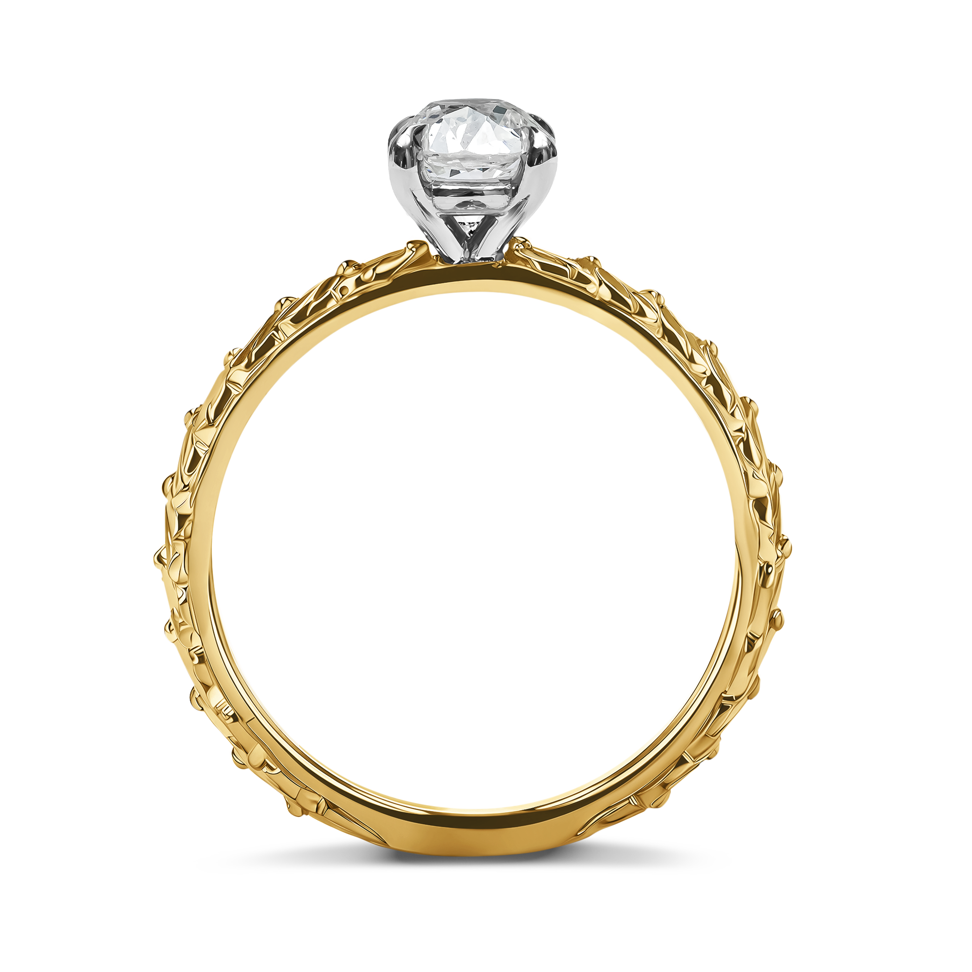 Apple Blossom Old Cut 0.51ct Diamond Ring Old European Cut, Claw Set_3