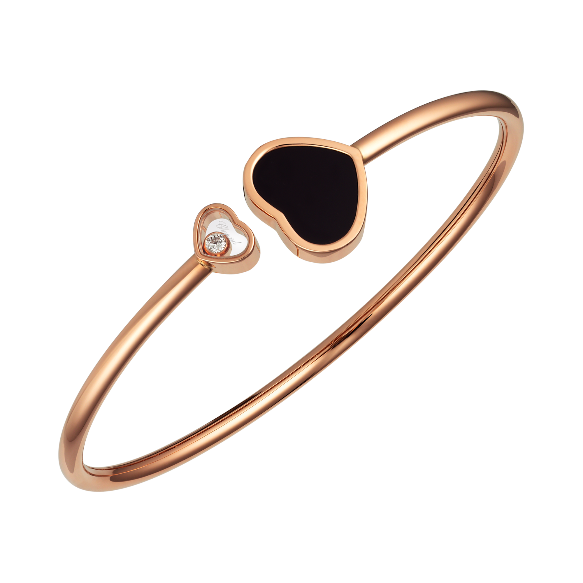 Chopard Happy Hearts Black Onyx Bangle Brilliant Cut Rub Over Set_1