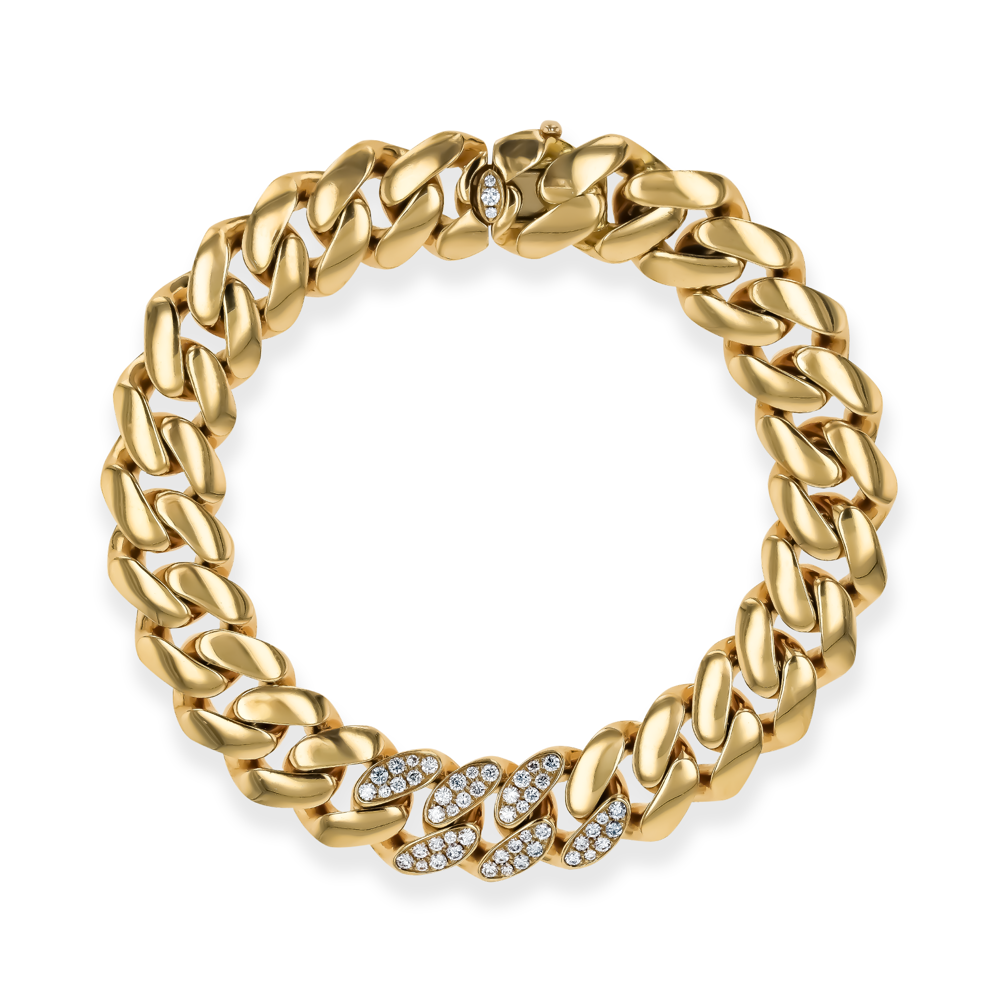 Fusion Polished Curb Link Bracelet (21cm) Brilliant Cut, Pave Set_2