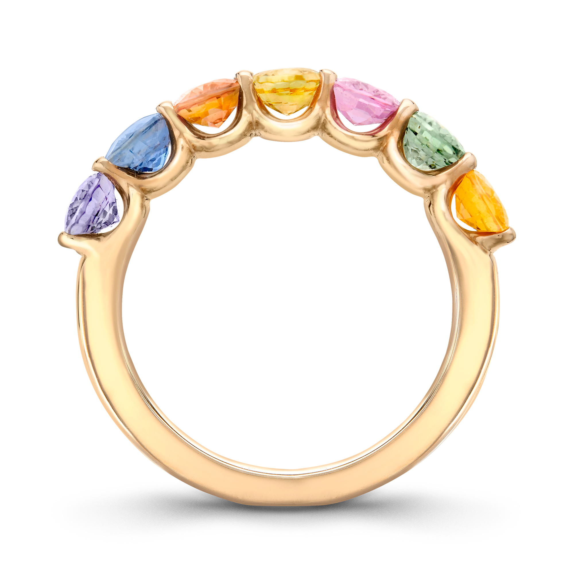 Rainbow Fancy Sapphire Cocktail Ring Oval Cut, Claw Set_3