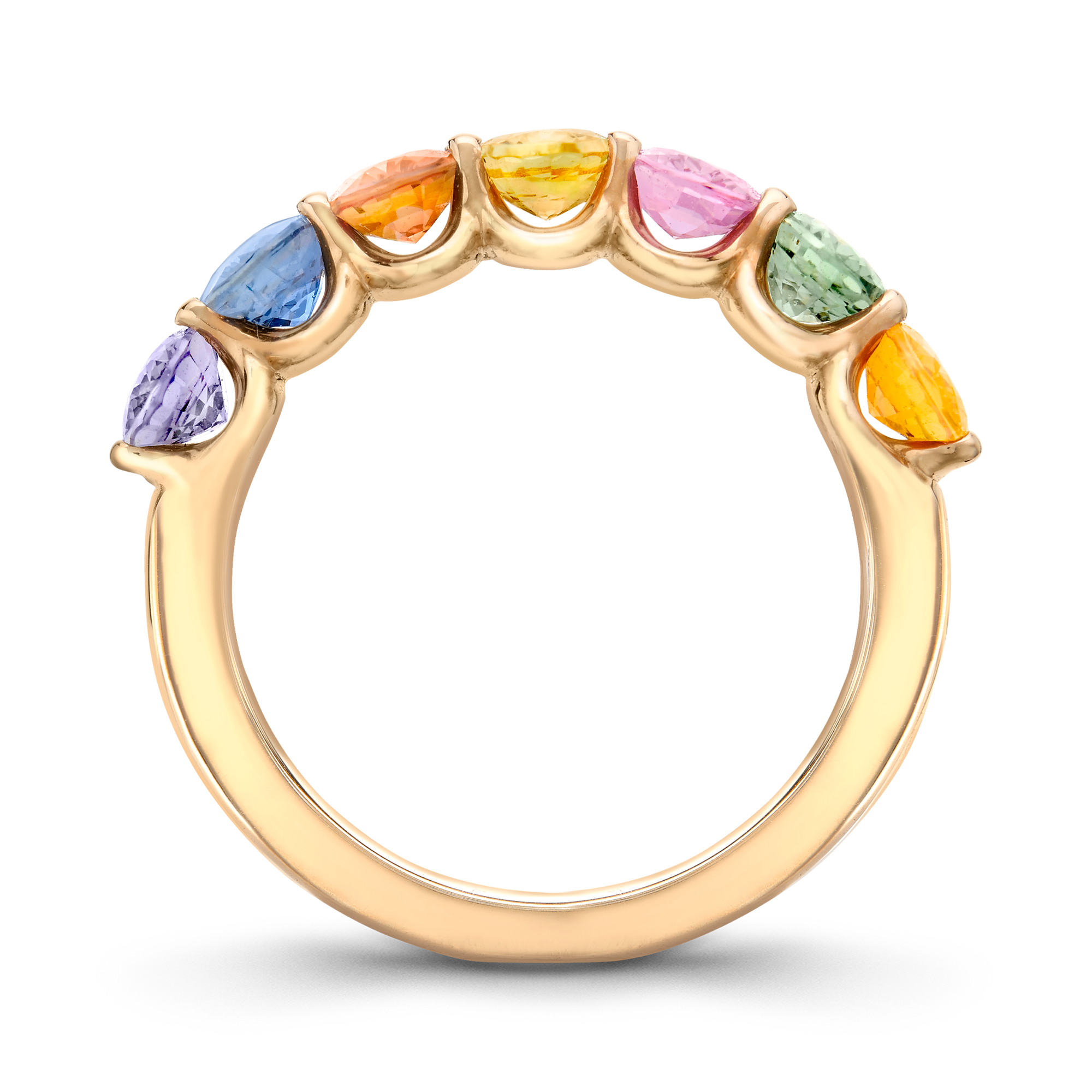 Rainbow Fancy Sapphire Cocktail Ring Oval Cut, Claw Set_3