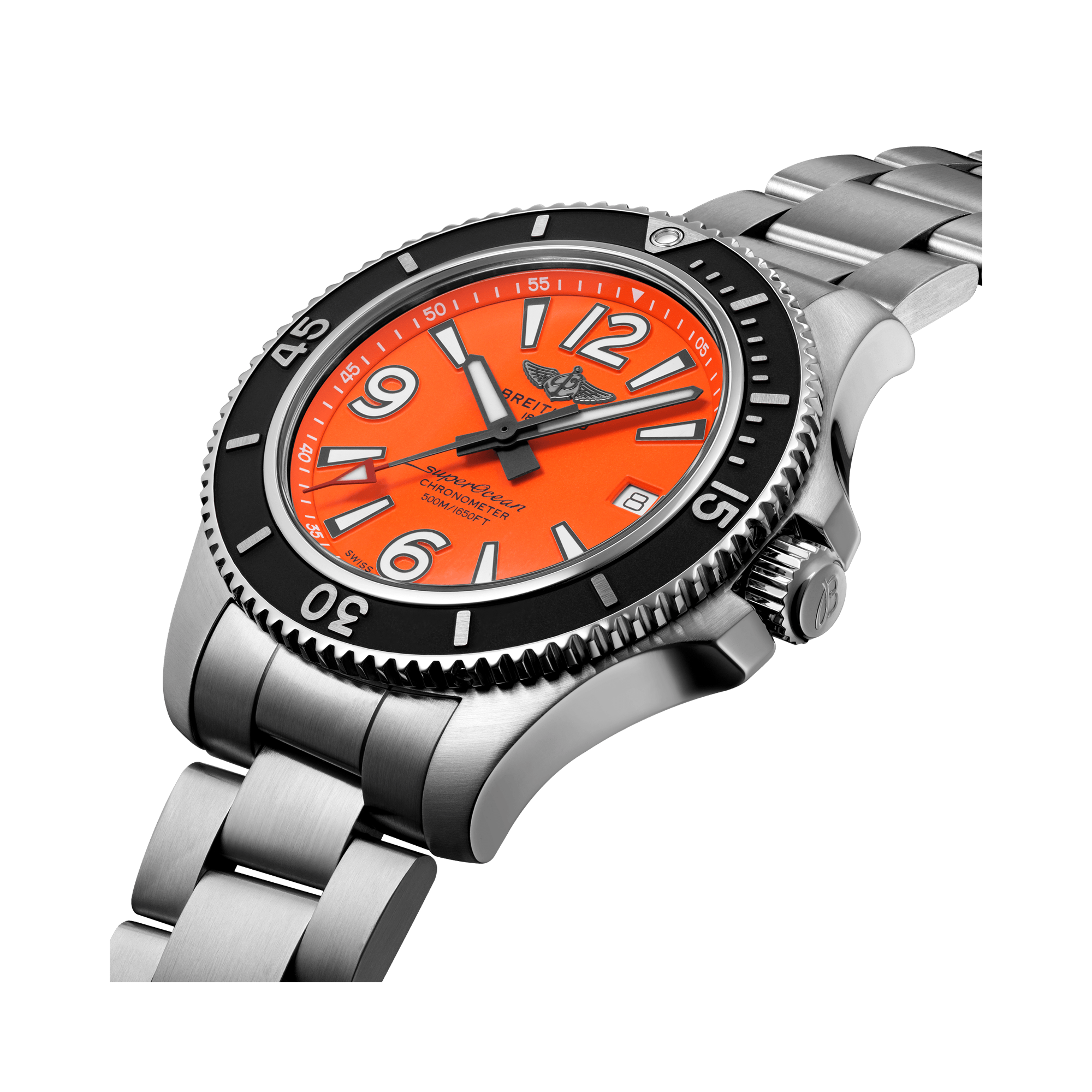 Breitling Superocean Automatic 42 42mm, Orange Dial, Arabic/Baton Numerals_3