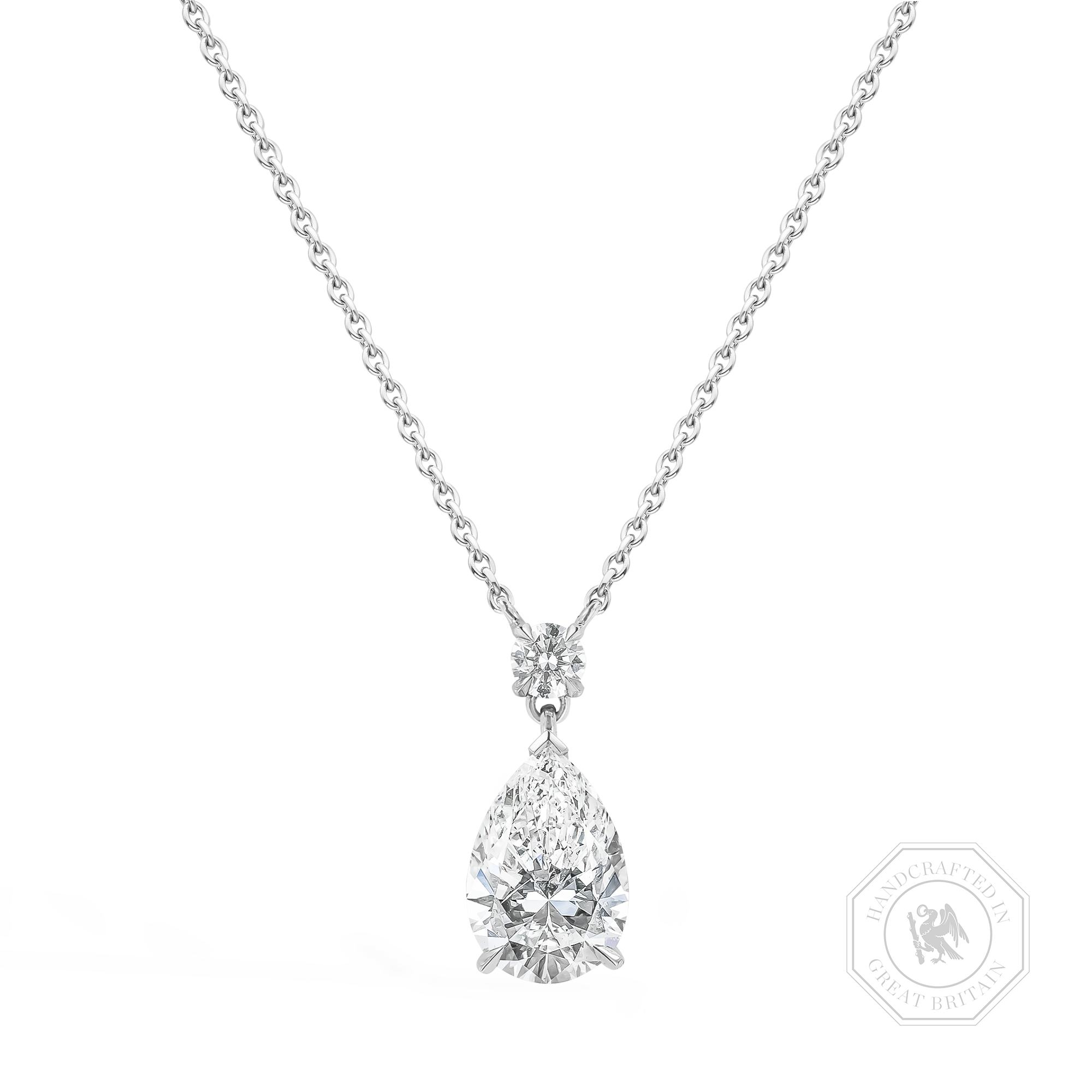 Pear Shaped Botswana Diamond Pendant Pear Shaped, Claw Set_1