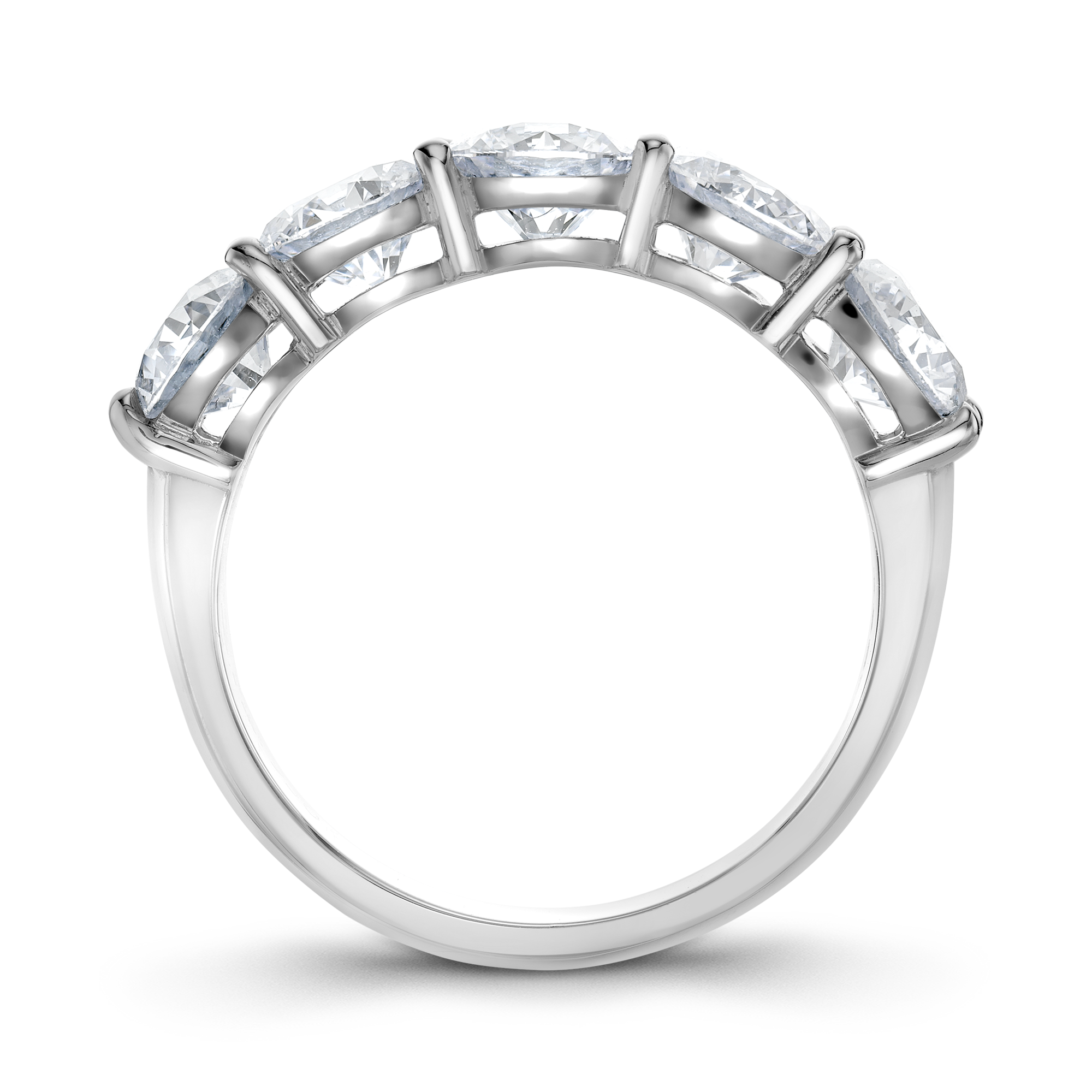 Round Brilliant Cut Diamond Five-Stone Ring Brilliant Cut, Five-Stone, Claw Set_3