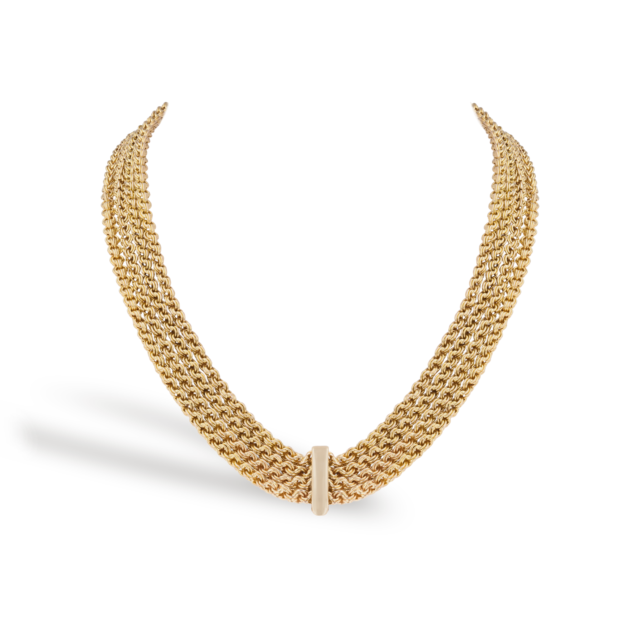 Edwardian Four Row Fancy Belcher Link Collar _1