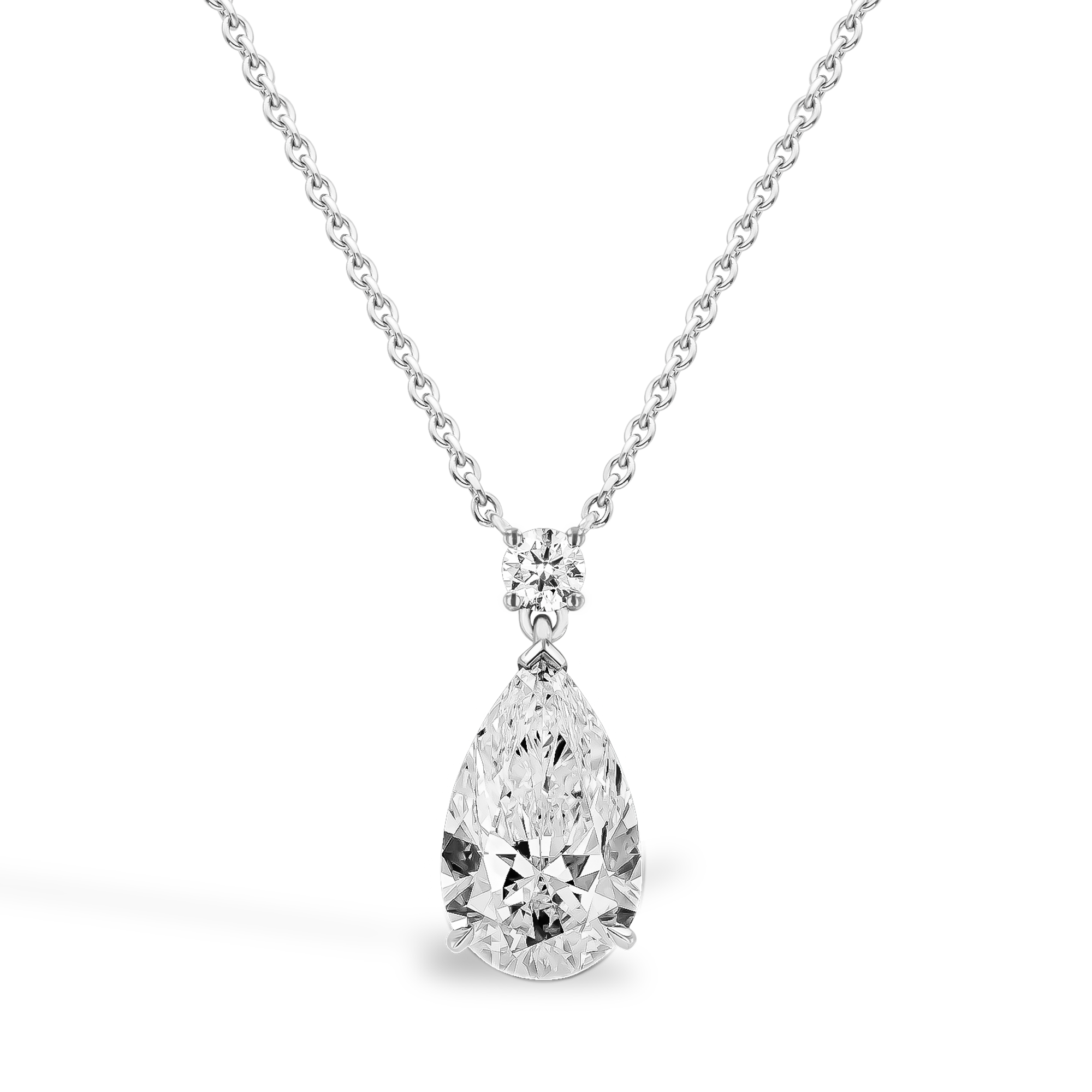 Pear Shaped Botswana Diamond Pendant Pear Shaped, Claw Set_1