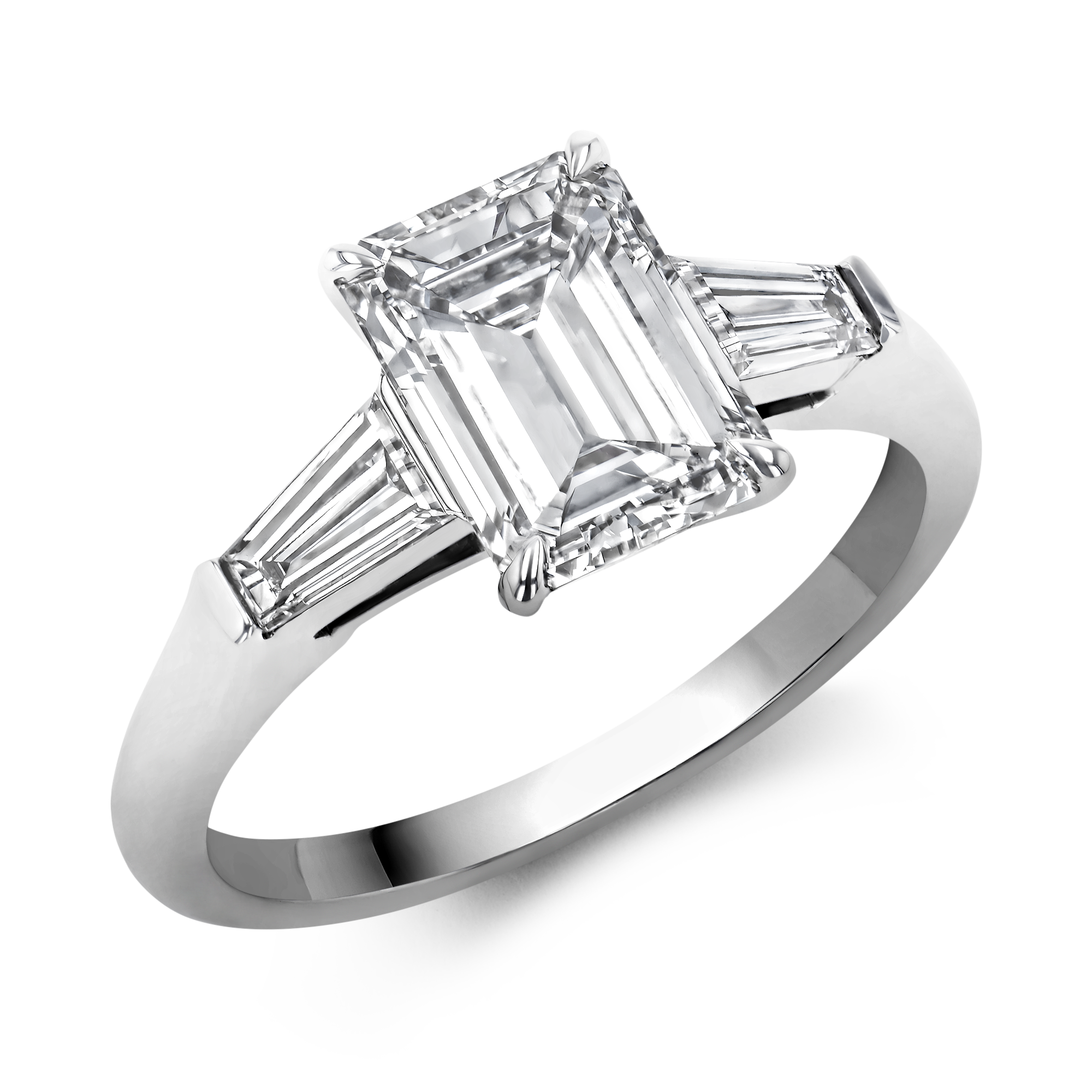 Emerald Cut Diamond Ring Emerald Cut, Four Claw Set_1