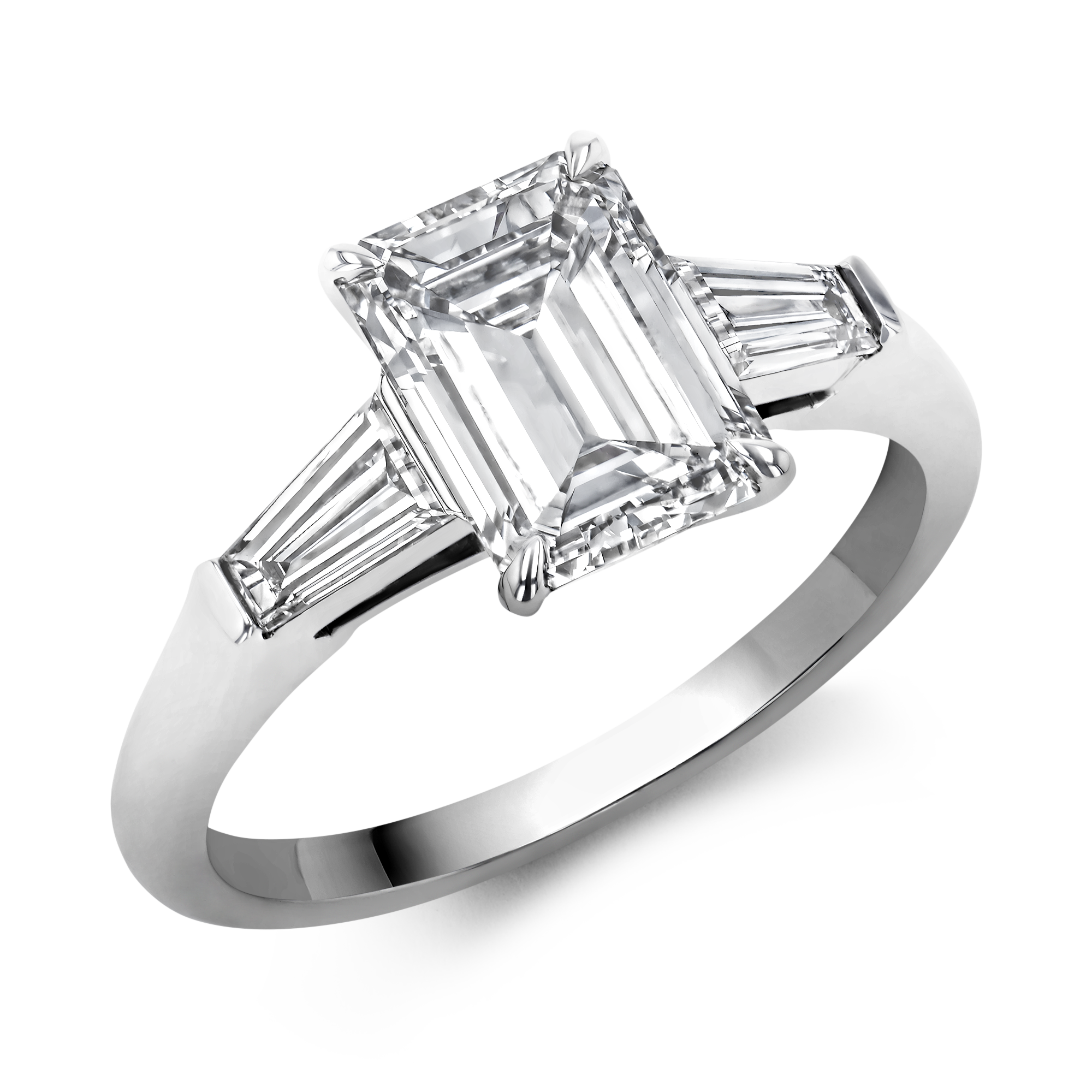 Emerald Cut 2.00ct Diamond Solitaire Ring Emerald Cut, Claw Set_1